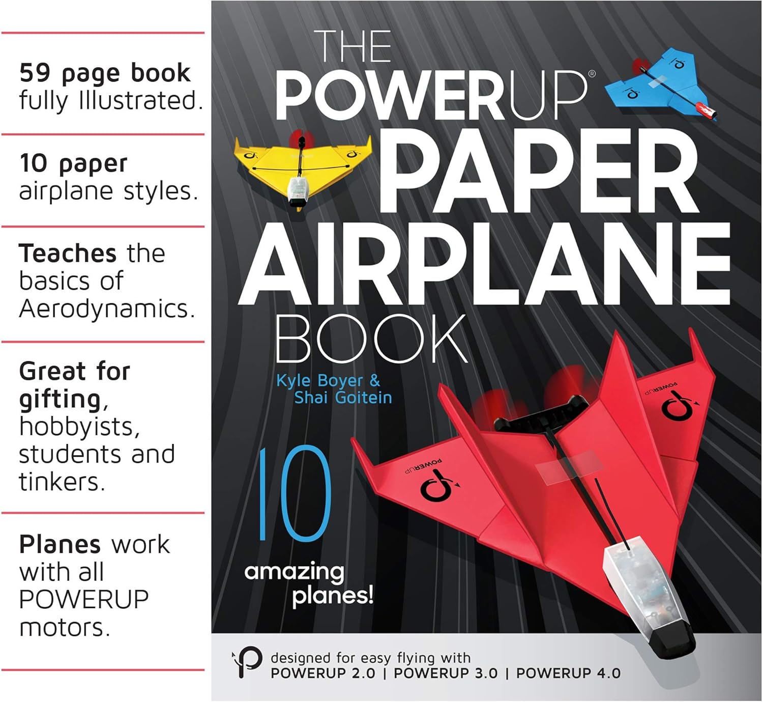 POWERUP Complete Paper Airplane Adventure Bundle: 4 2.0 Red and 4 2.0 Blue Kits + 12 Templates + Ultimate Guide Book