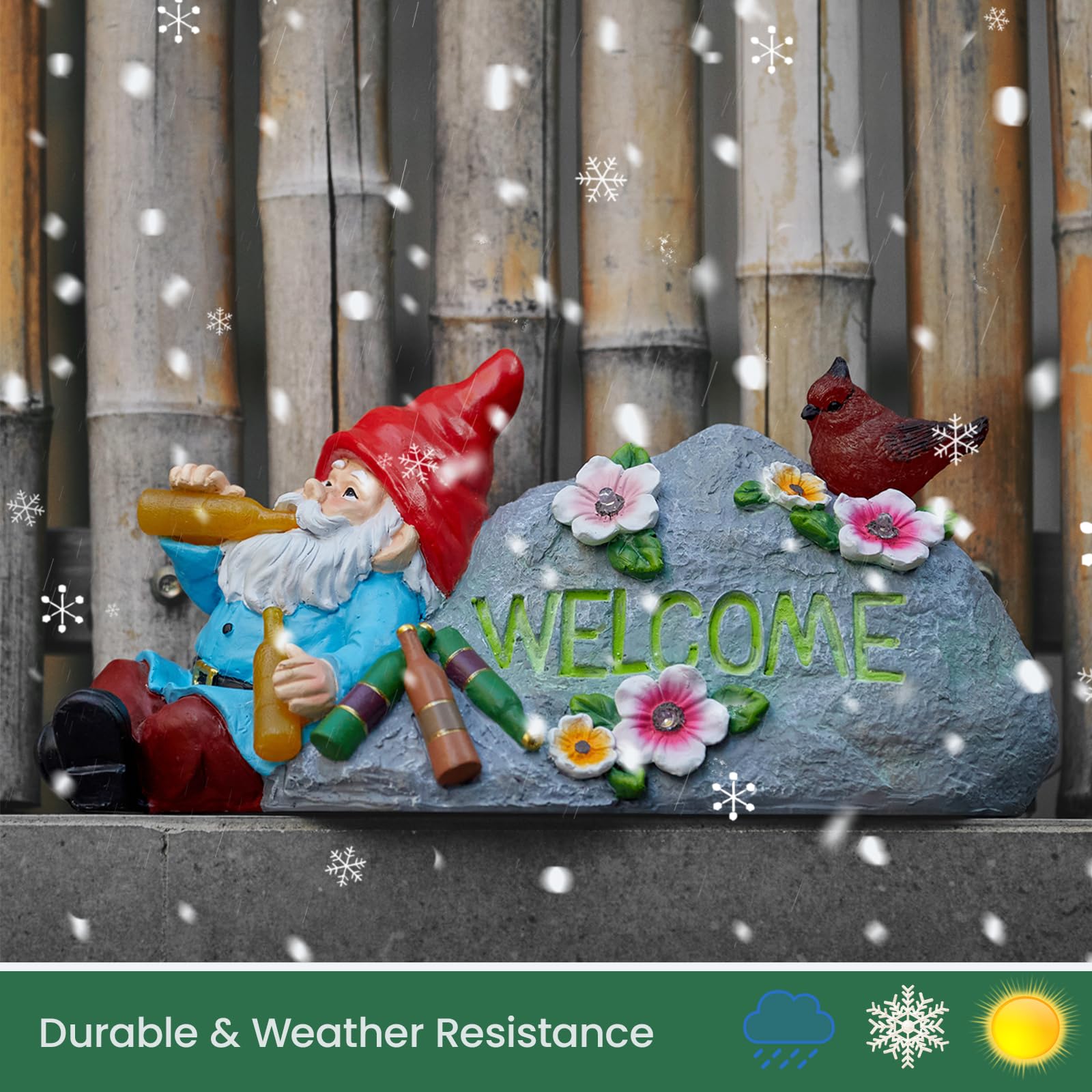 Estatua de gnomo borracho con bienvenida, estatua de resina de 11.8 pulgadas para el día del padre, Navidad, Acción de Gracias, regalos de limpieza de casa, decoraciones de gnomo para patio