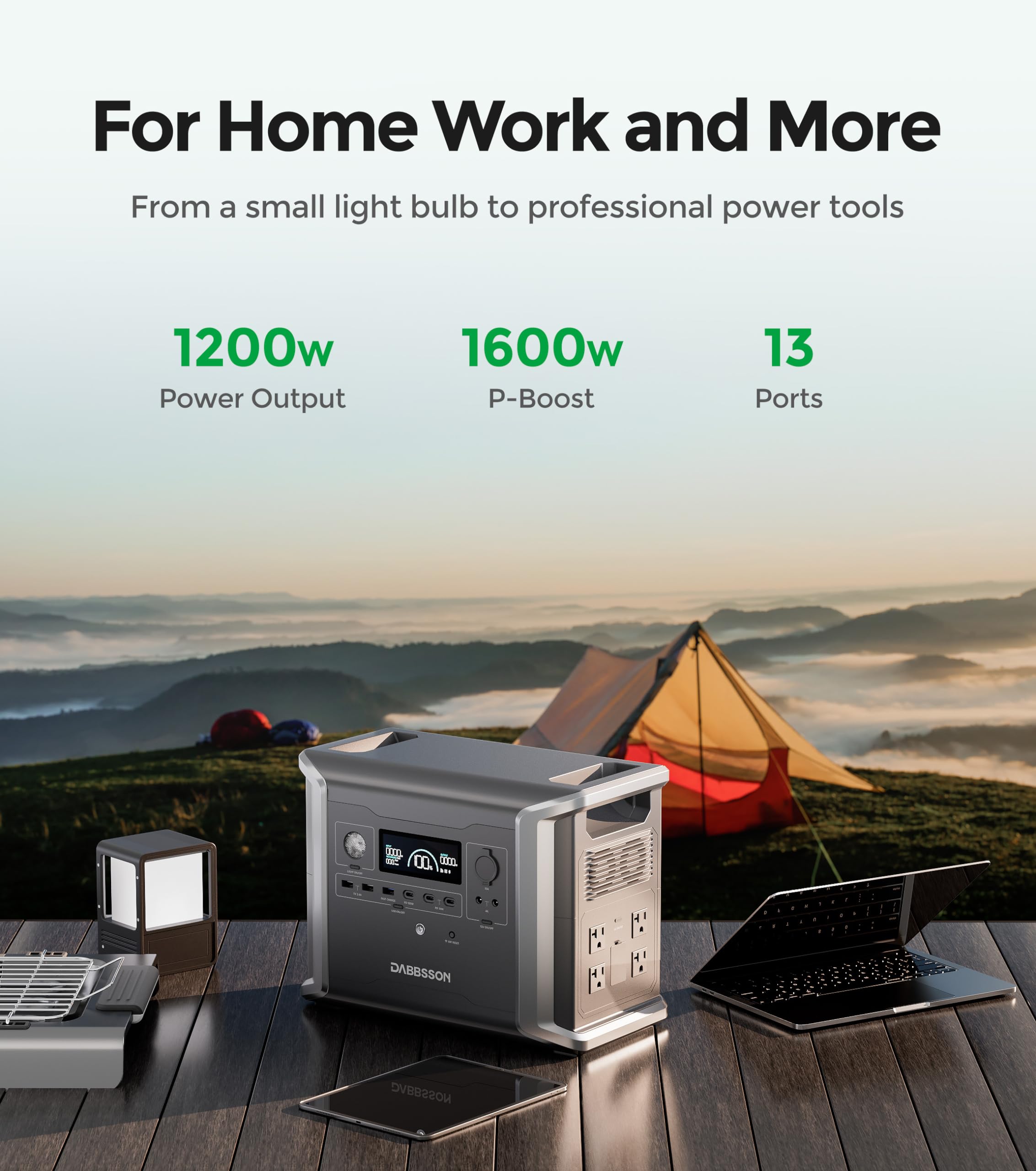 Amazon.com: Dabbsson Portable Power Station DBS1300, 1330Wh