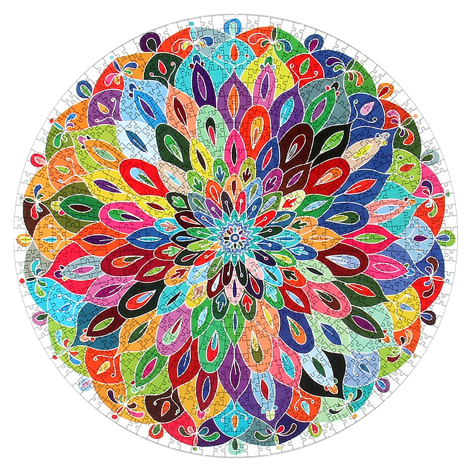 Jamron500 Pieces Jigsaw Puzzles for Adults Round Shape Brain Challenge Games for Kids SD5A015 Colorful