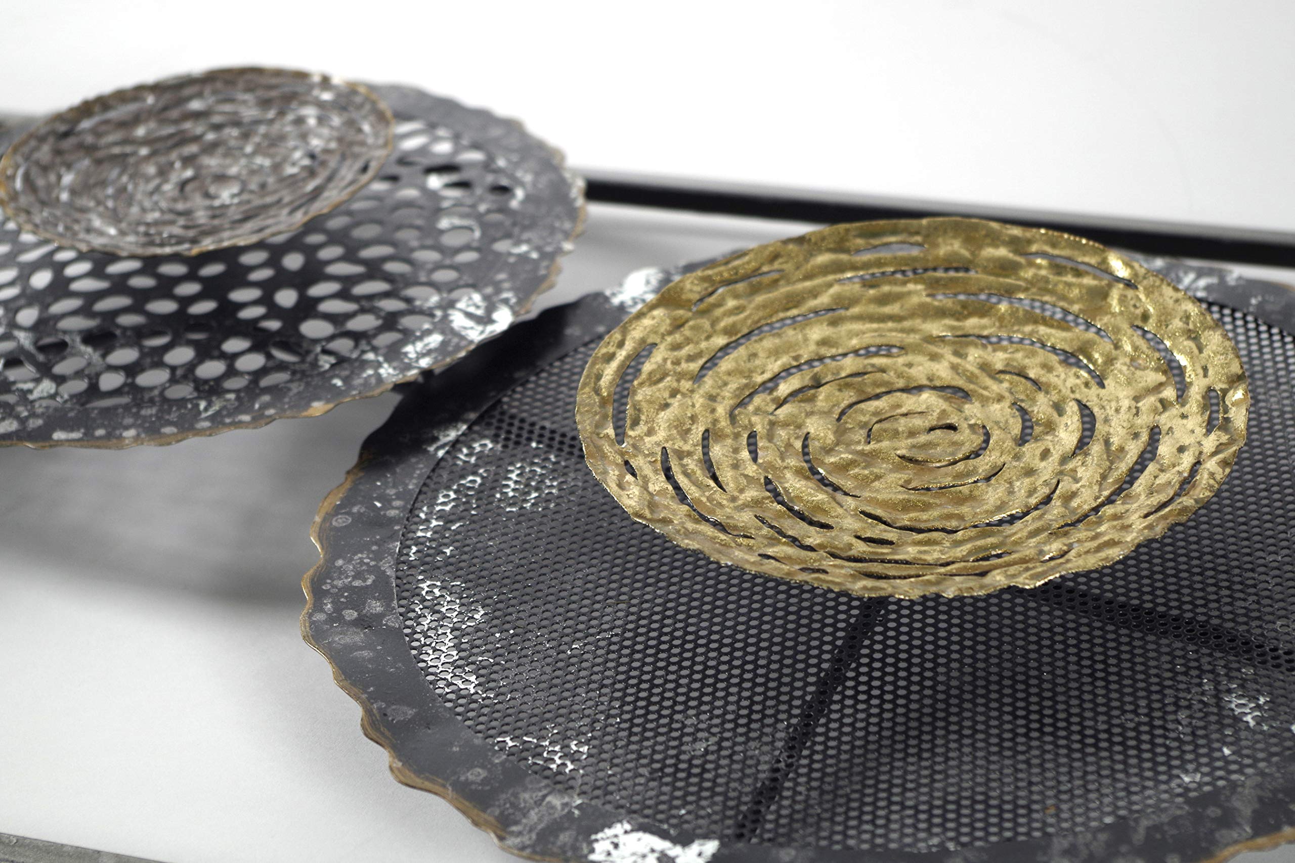 Kobolo Wandbild Wanddeko Metallbild 3D-Bild BLOSSOM 31x91 cm Anthrazit