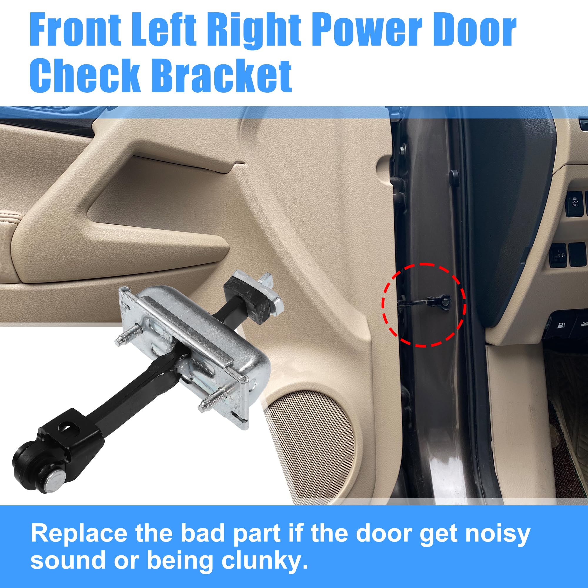 X AUTOHAUX Door Check Strap Stopper for Ford Transit MK8 V363 No.BK31V23500AD, Silver Tone, Black - Image 3