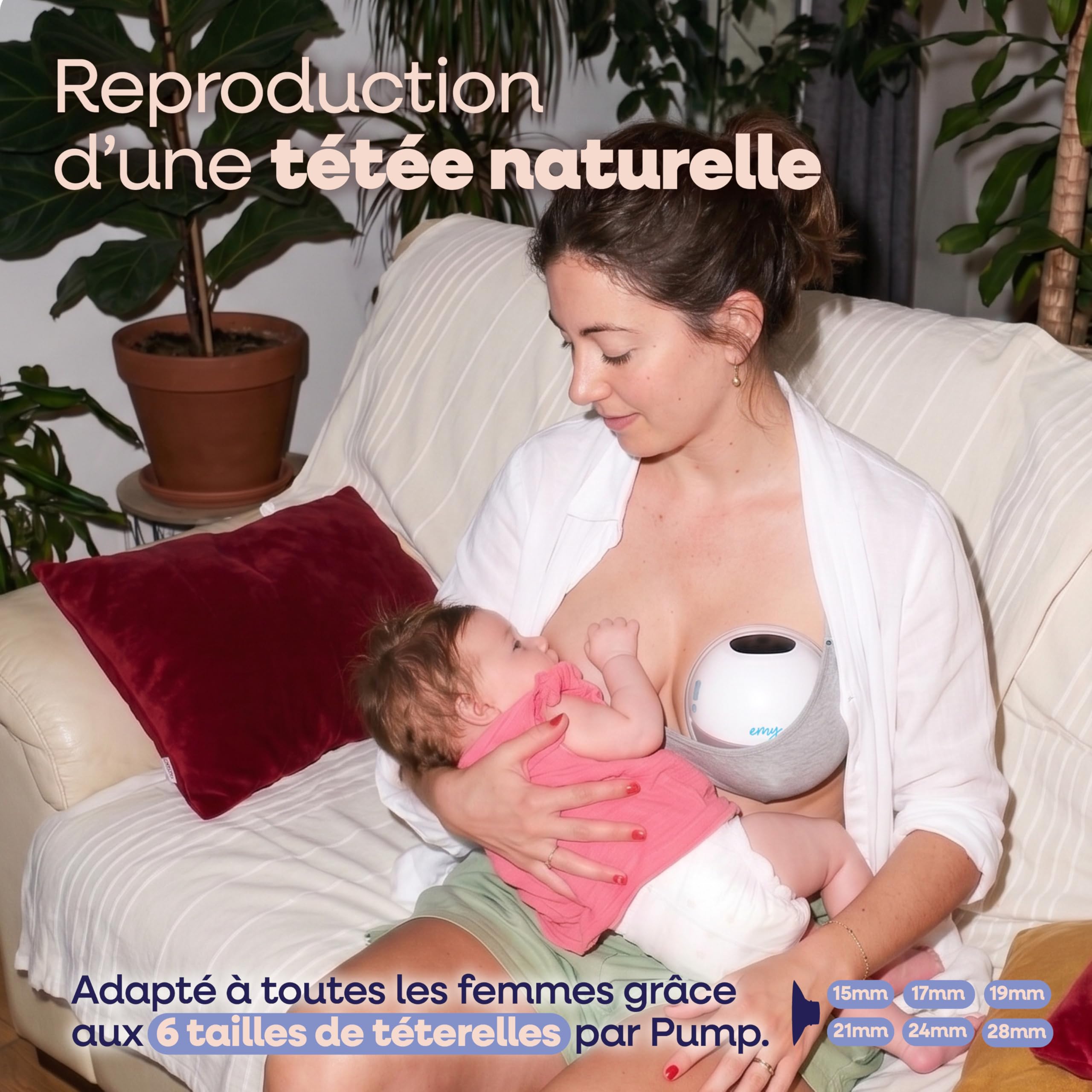 Tire-Lait Électrique Mains Libres Puissant Emy Pump Double, Portable, 6 Téterelles, Sans BPA