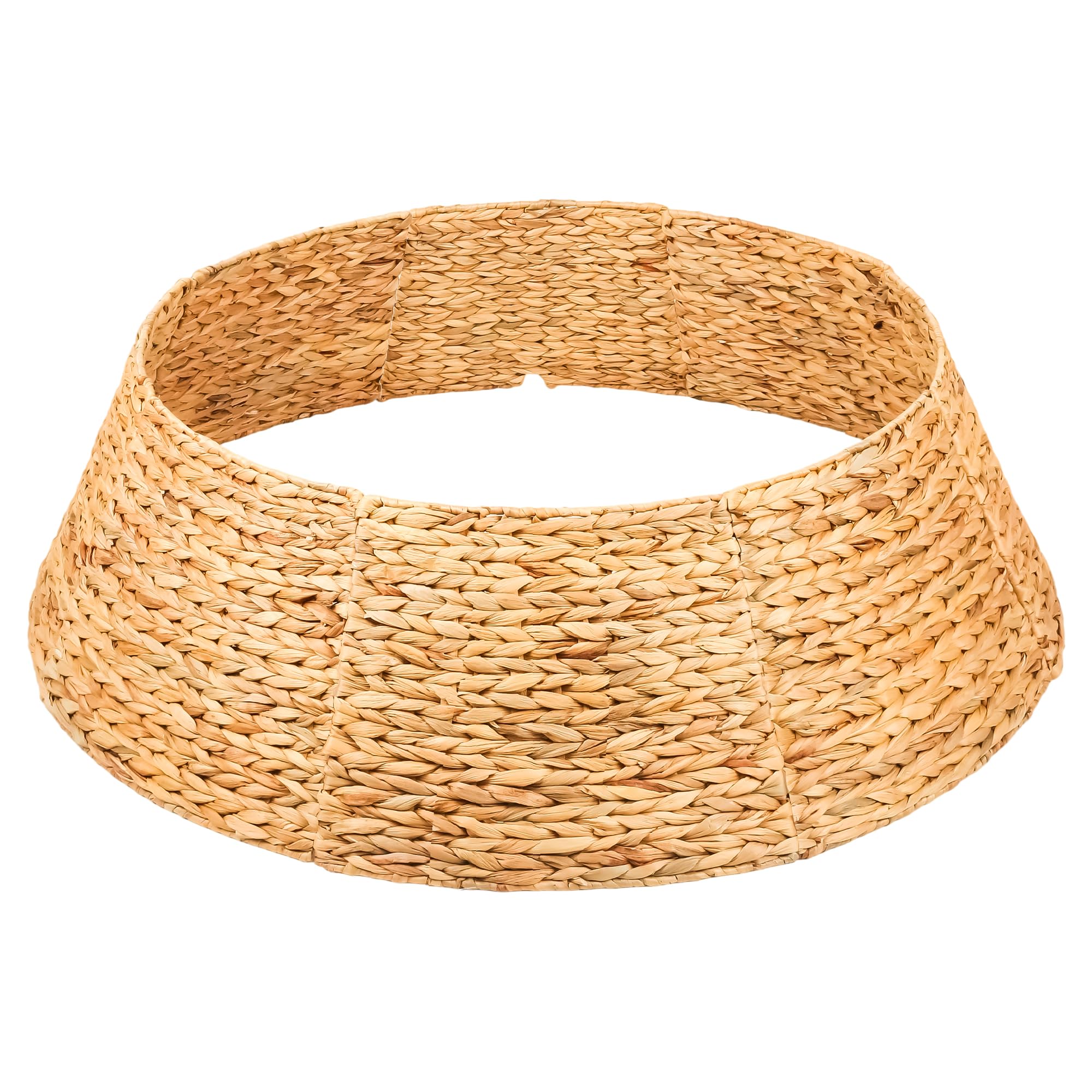 Photo 1 of 42" Extra Large Christmas Tree Collar, Hand Woven Hyacinth Christmas Tree Base for Artificial Trees - 8 Piece Rustic Farmhouse Tree Skirt Replacement, Fits Below 41" Tree Stand, Natural Hyacinth