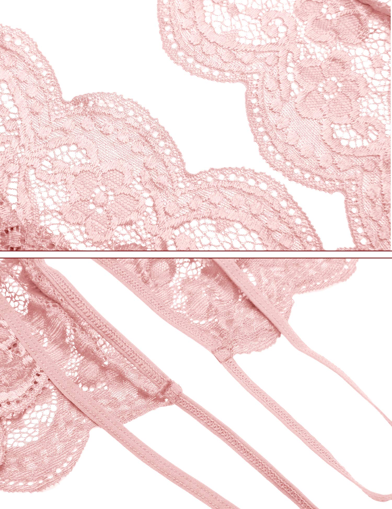 Ababoon Women One Piece Lingerie Lace Sexy Baby Dolls Teddy Sleepwear: Rose 4X-Large