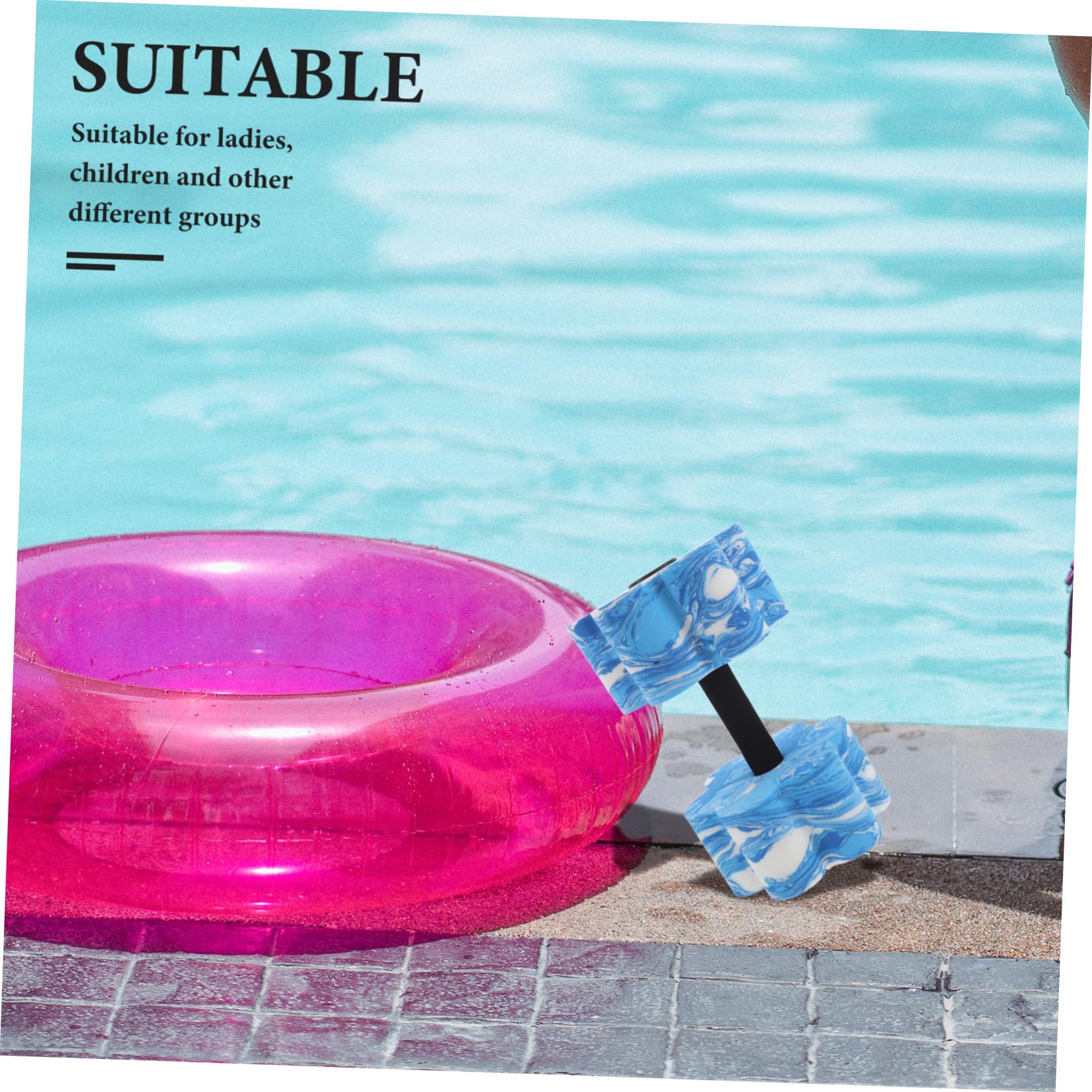 KOMBIUDA Manubri per Yoga Manubri Galleggianti in Acqua Pesi di Resistenza all'Acqua Bilancieri per Acqua per Esercizi in Piscina Bilancieri per Esercizi in Acqua Manubri con Pesi per