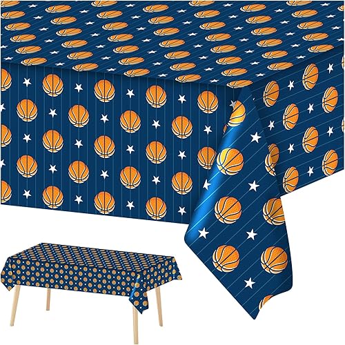Carlsbad Linen Company Mantel de baloncesto deportivo de cumpleaños baby shower fiesta suministros de decoración de plástico desechable 108 x 54