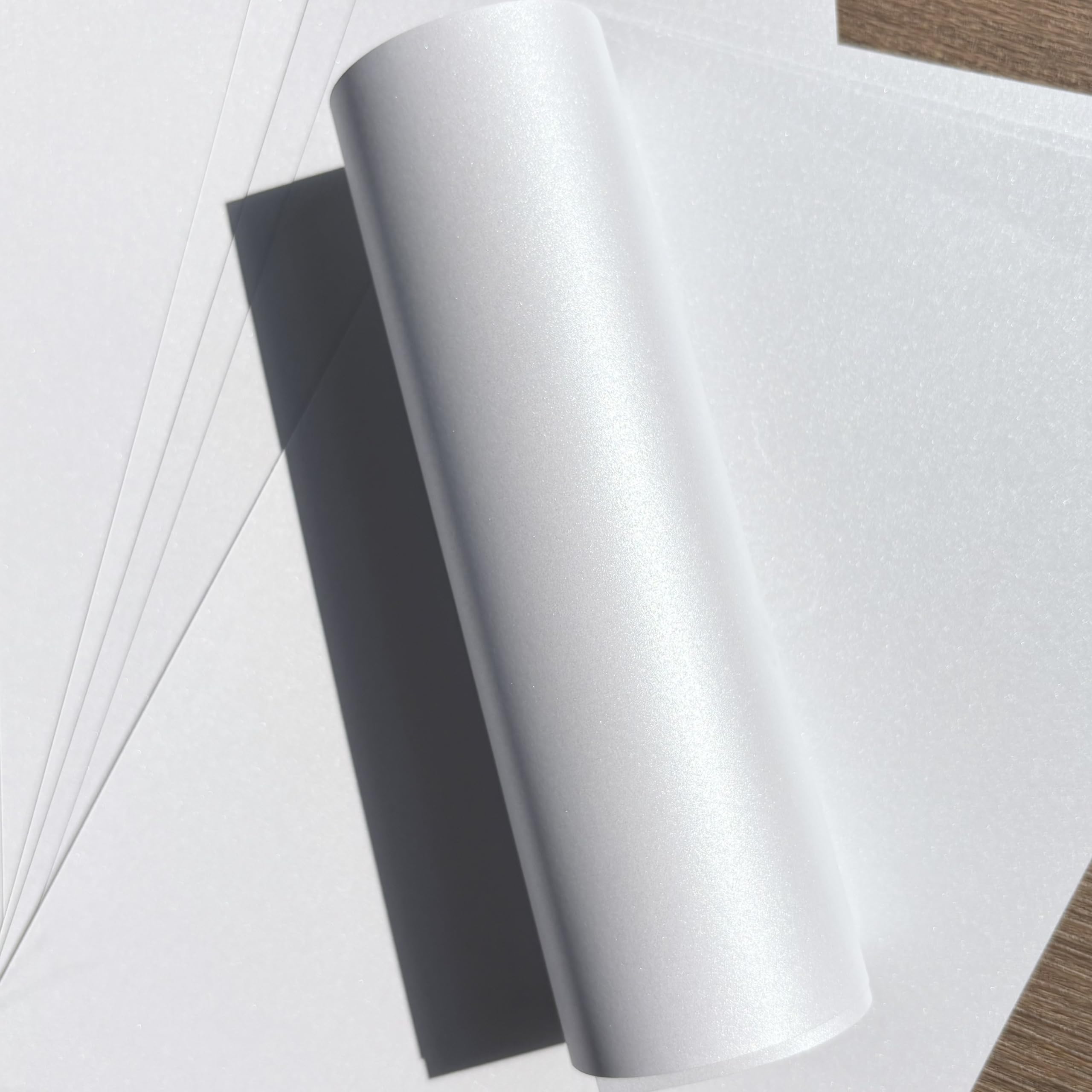 Syntego 10 x A4 Frost White Pearlescent Shimmer Paper 120Gsm Double Sided Suitable for Inkjet and Laser Printers - Pia4-5