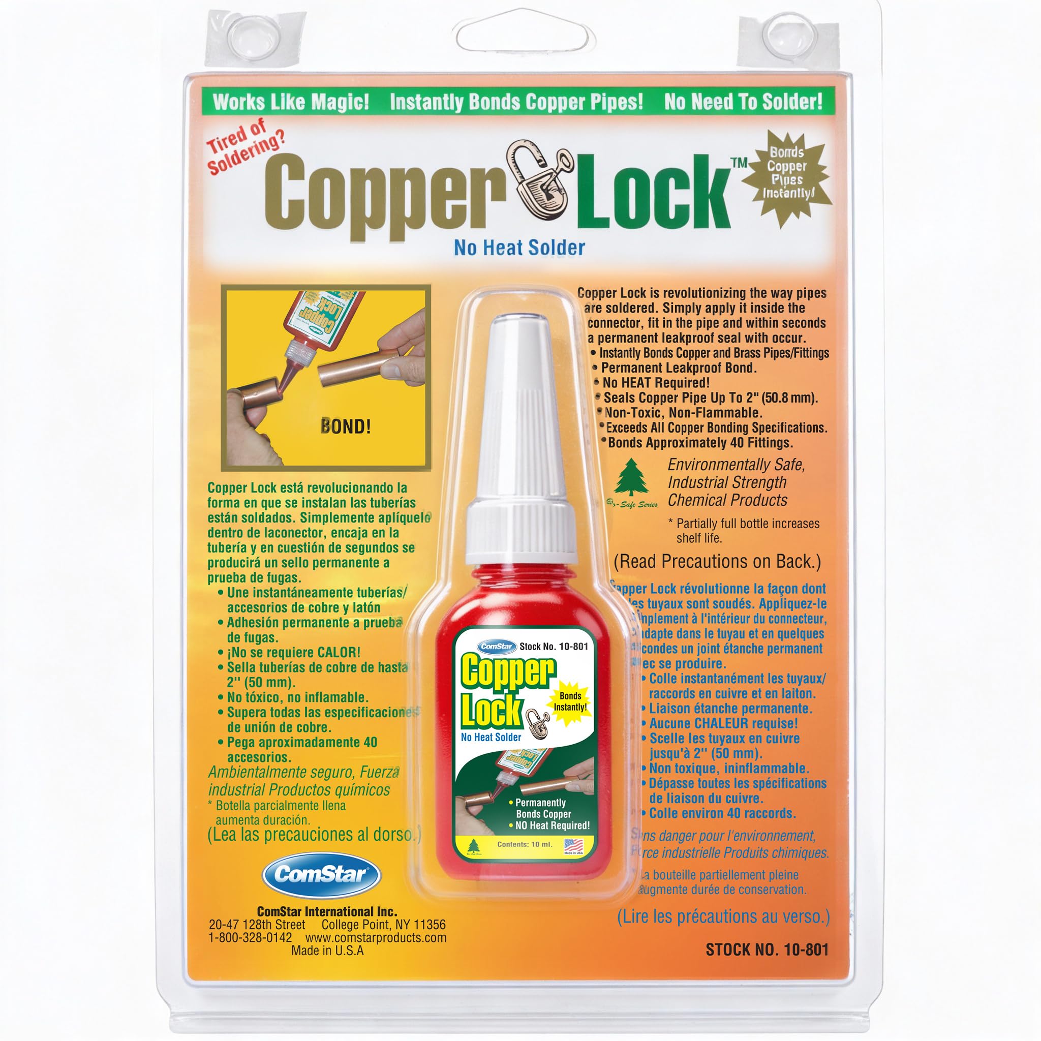 Comstar 10-801 Copper Lock, No Heat Solder, 10 mL