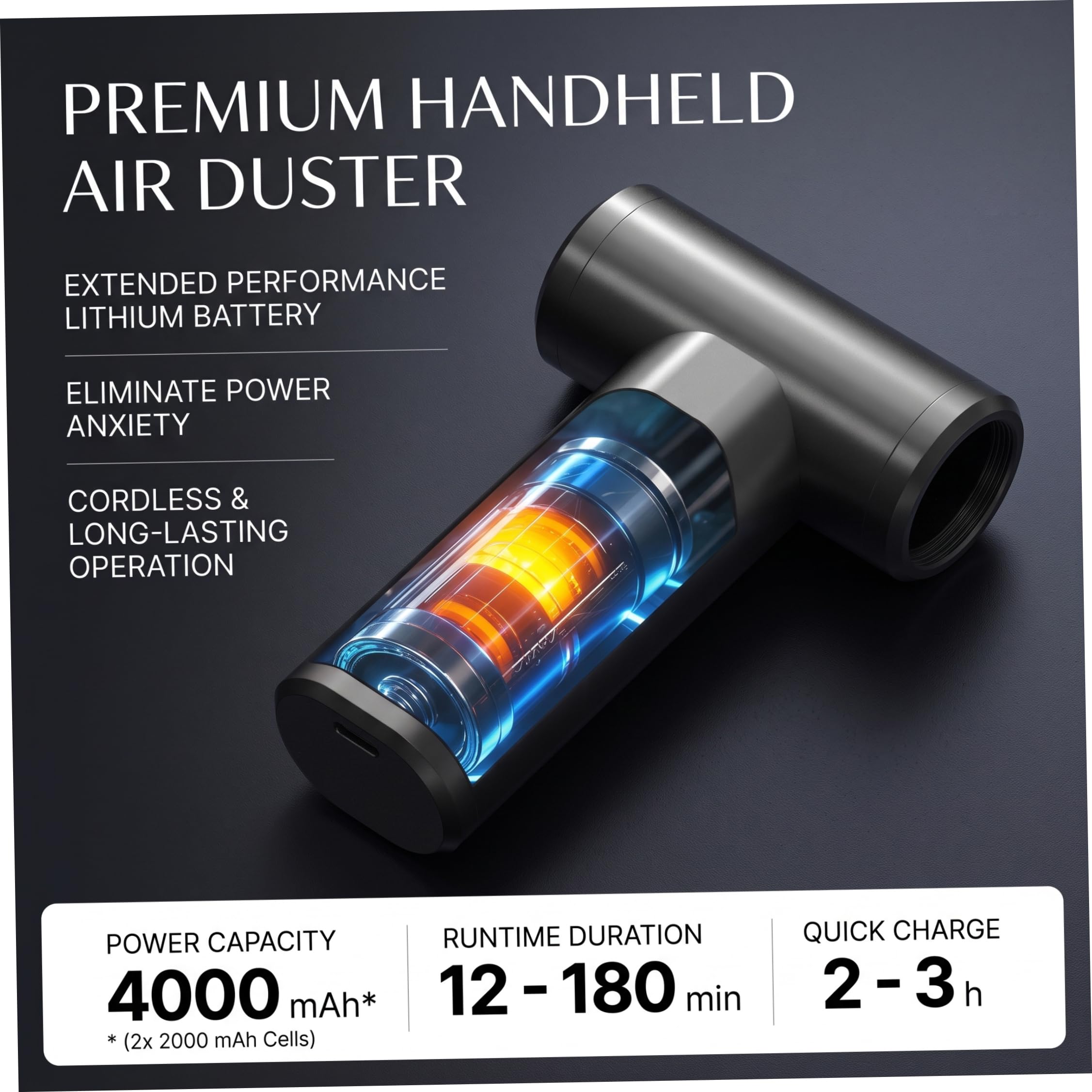 Mini dépoussiéreur d'air professionnel sans fil à vitesse pour voiture, sécheur d'air électrique et souffleur pour les détails de voiture, nettoyage de PC, clavier, usage domestique