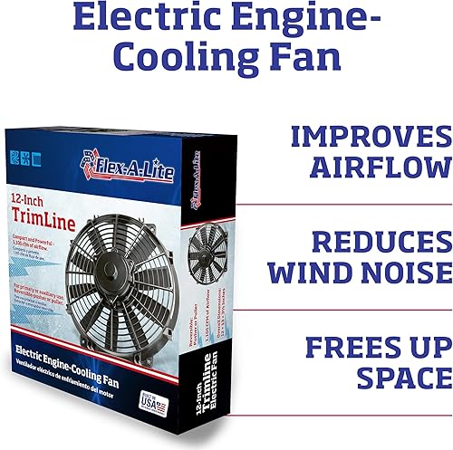 Miniatura 3 de Flex-a-lite 112 ventilador eléctrico Trimline de 12 pulgadas (reversible)