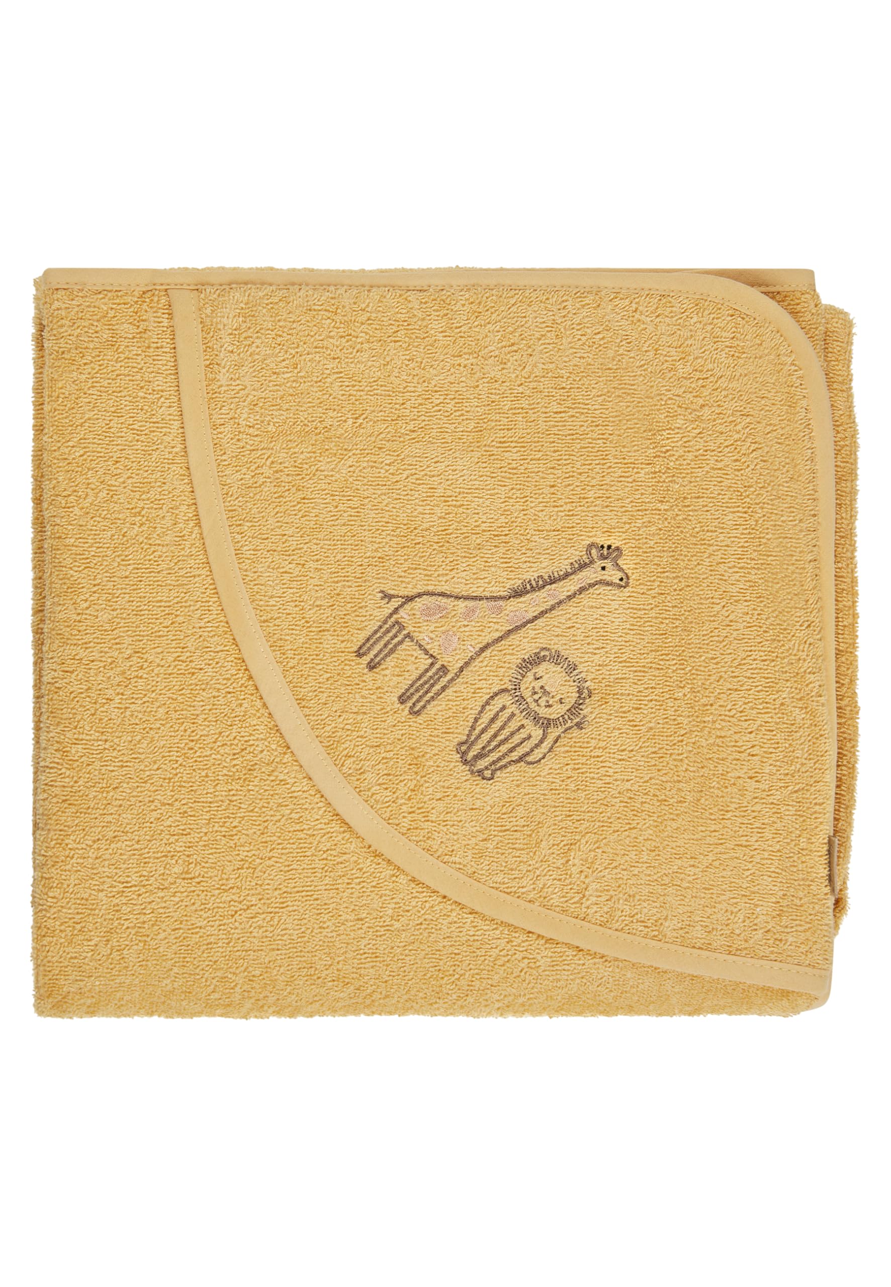 Sterntaler Baby Hooded Bath Towel 100 x 100 cm Giraffe Kaya - Soft, Absorbent Cotton Bath Towel with Cute Applique - For Babies and Toddlers, Ochre