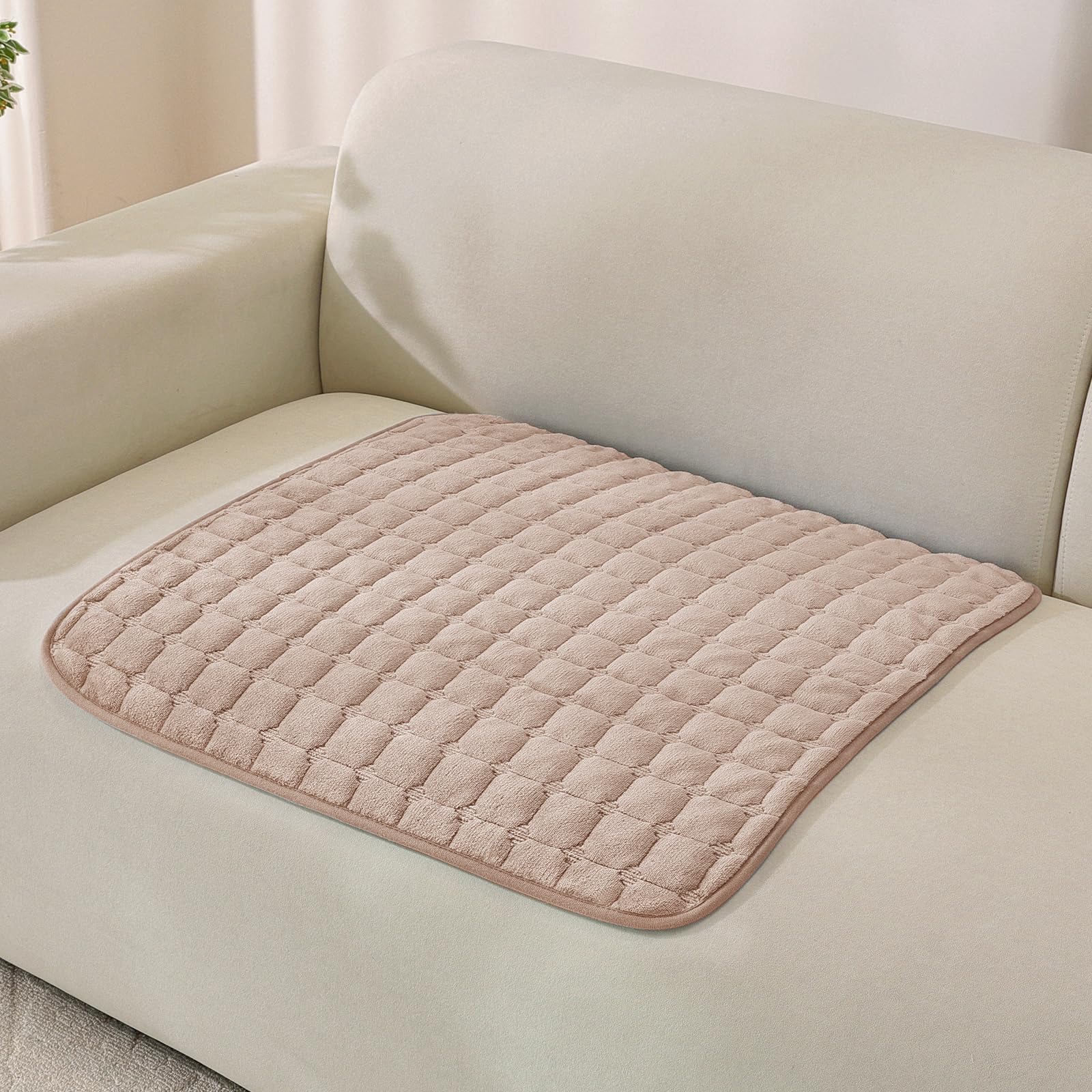 MAXIJIN Pet Armrest Cover, Soft Thick Backrest Cover (Champagne, 90×90cm)