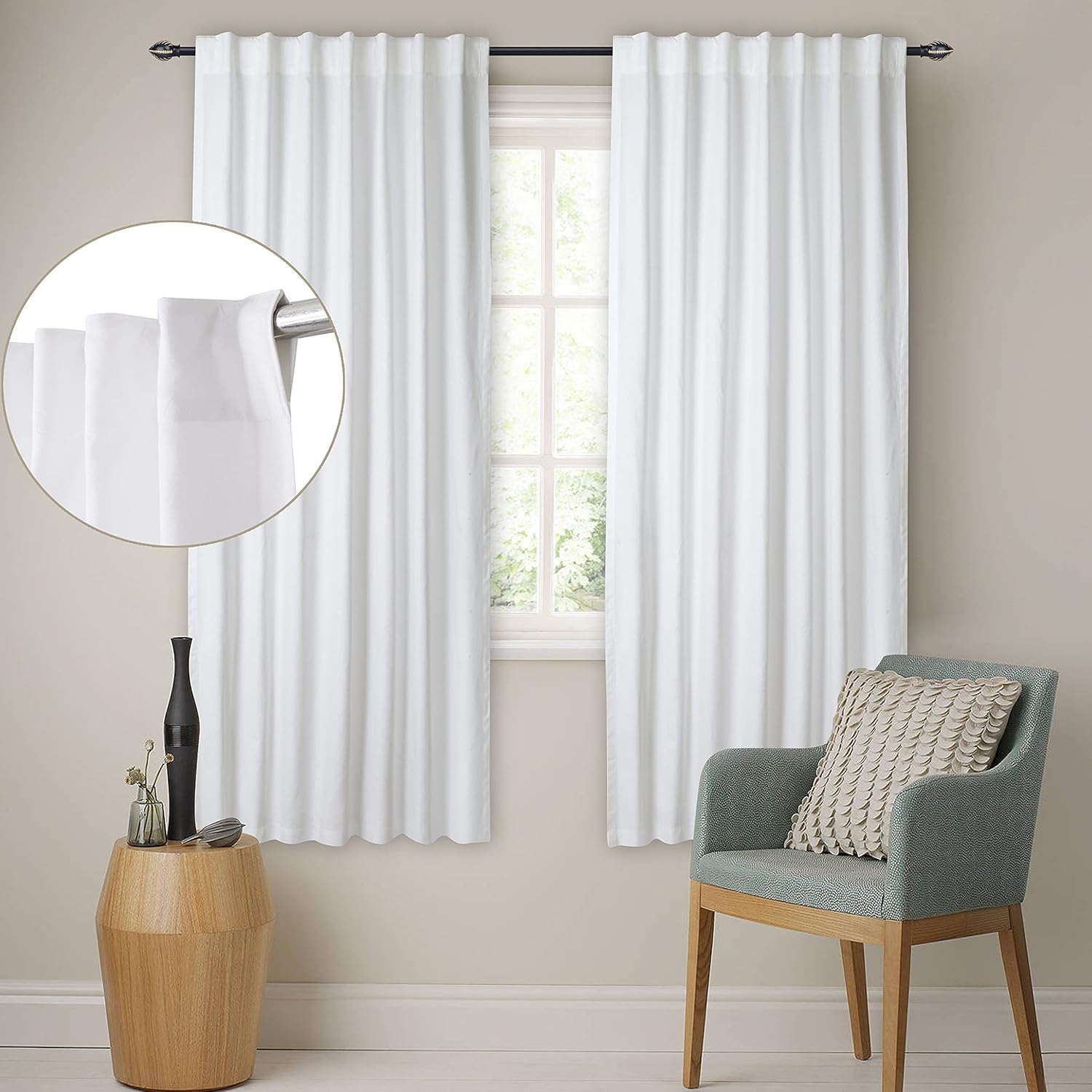 White Curtains, Curtains & Drapes,White Cotton Curtains, 63