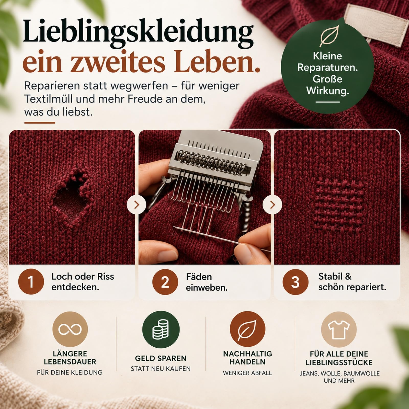 Havinti Knitla Stopfwebrahmen mit 14 Haken für Kleidung und DIY