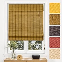 Victoria M. Bamboo Roller Shade for Indoors, Sun Protection and Privacy Curtain for Doors and Windows, 150 x 160 cm, Brown
