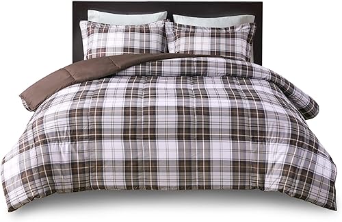 Miniatura 12 de Madison Park Essentials Parkston - Edredón a cuadros, funda a juego, funda de liberación de manchas Scotchguard 3M, hipoalergénico para todas las