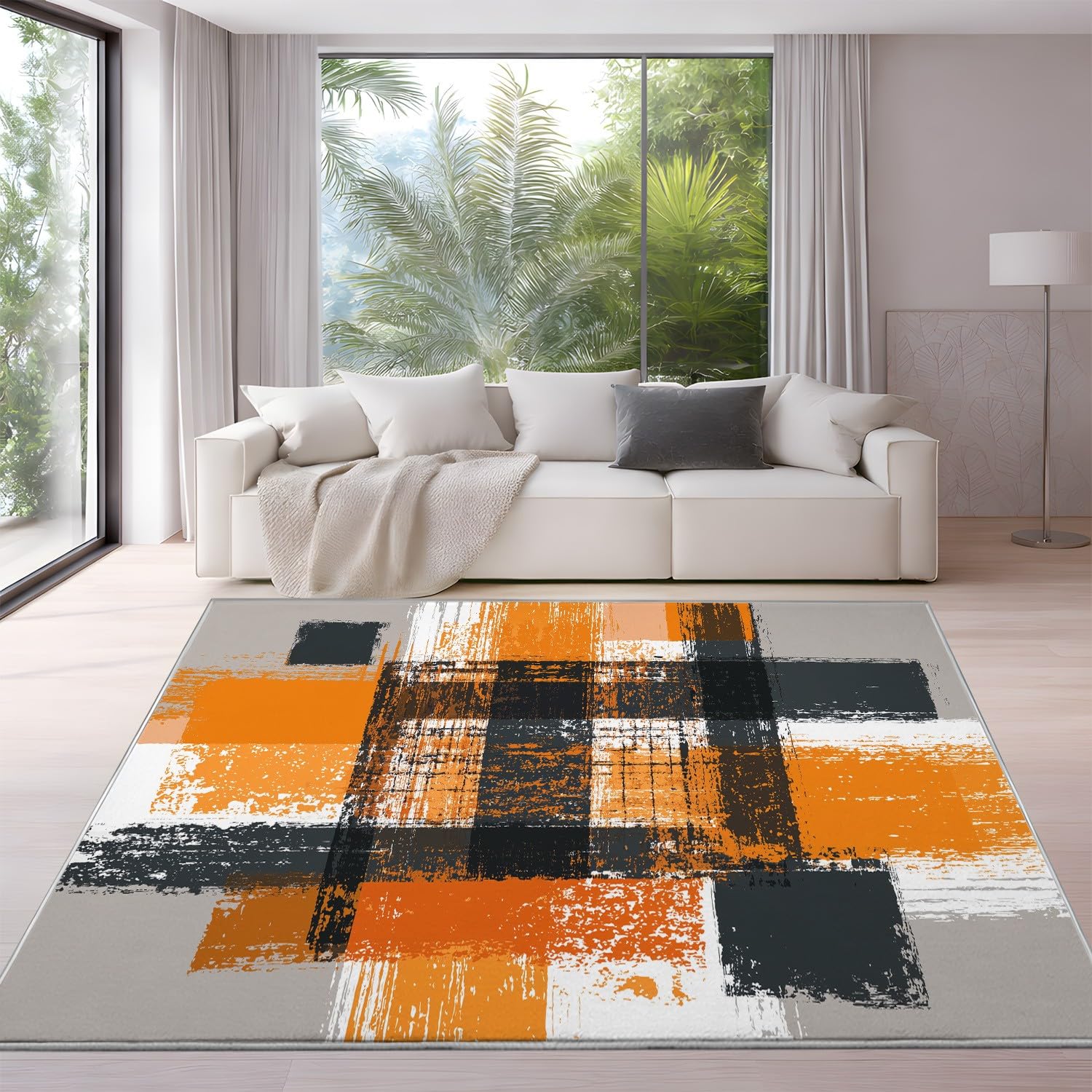 Generico 140 x 200 cm Dywan do salonu z krótkim włosiem, nowoczesny abstrakcyjny G geometryczny M otivo dywanik do sypialni, zmywalne dywaniki antypoślizgowe do salonu salonu łatwy do czyszczenia
