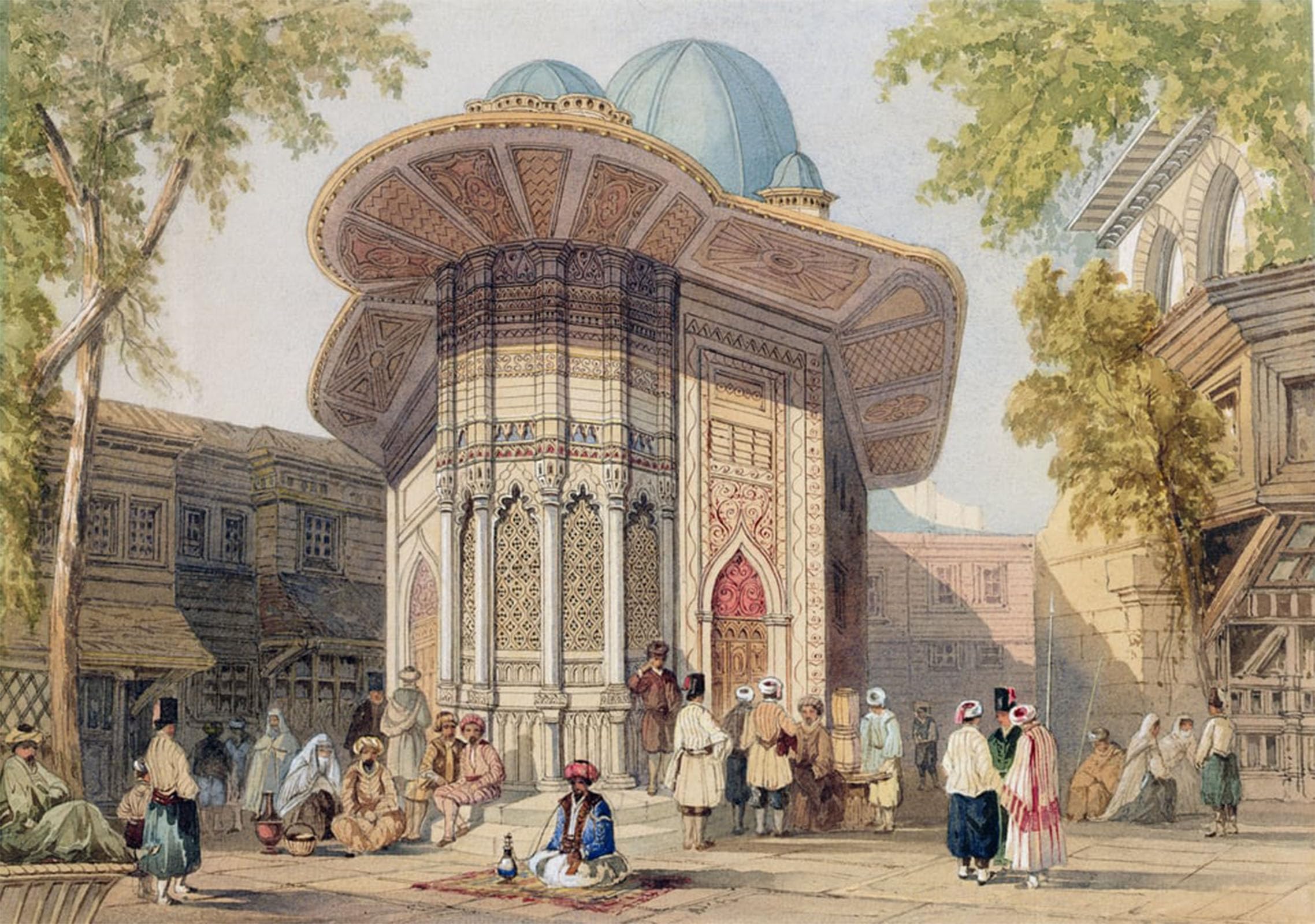 ARTXLXXBN Famous Painting Art Wall Decor Abstract Art Picture Turkish Figures Before a Kiosk by Amadeo Preziosi Animal Pictures for Home Decor 60x90cm