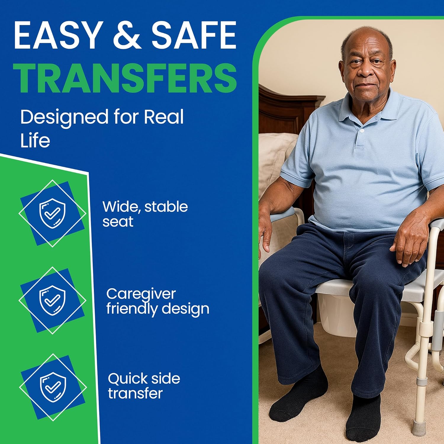 HEALTHLINE Heavy Duty Drop Arm Bariatric Commode | Bedside Commode Toilet Chair with Arms and Bathroom Safety Frame for Elderly, Adults | Adjustable Seat Height, Extra-Wide, 500 lbs