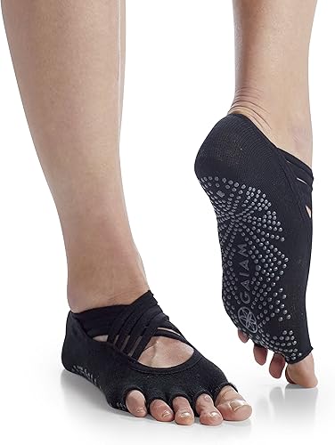 Gaiam Grippy Studio - Calcetines de yoga para un agarre adicional en yoga estándar o caliente barra pilates ballet o en casa para mayor equilibrio y