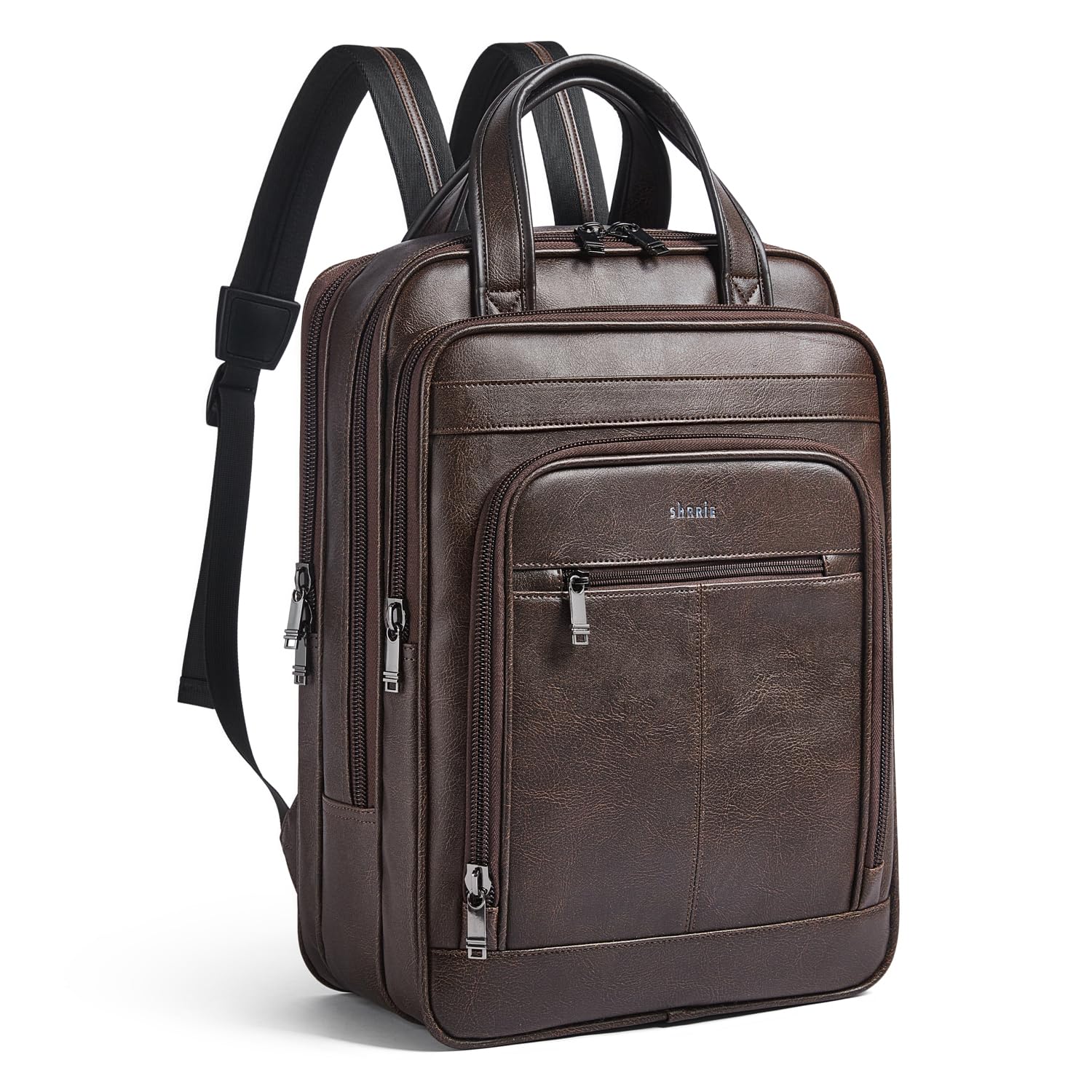 Shrrie 15.6" Laptop Backpack,Business Work Backpack Briefcase,Durable Computer Backpack for Office,Travel,College,Two-toned Coffee