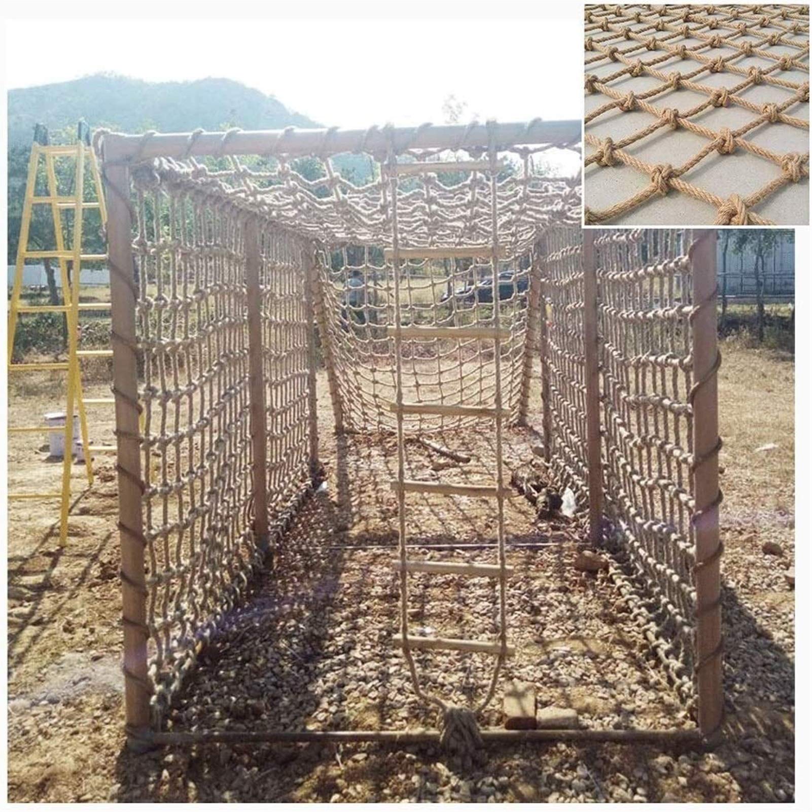 Outsunny Filet D'escalade Pour Enfants 3-6 Ans Filet De Protection Pour Aire De Jeux Ninja Terrain D Obstacle Dim 1 5 X 2 M~1e27m8gg0r800