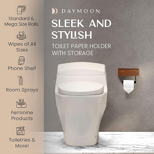 Miniatura 53 de Day Moon™ Soporte de papel higiénico cromado con repisa y caja dispensadora de toallitas desechables, con almacenamiento, montaje en pared Cromo