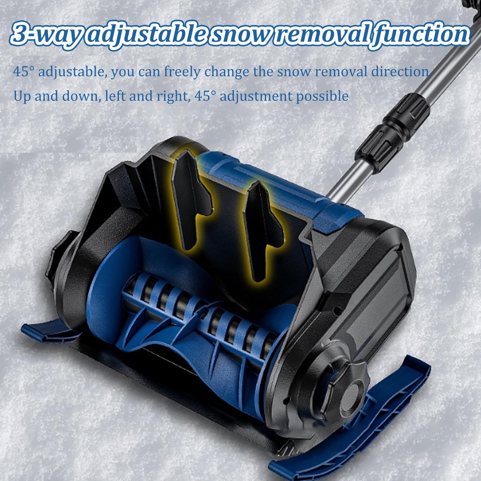 Pala da neve elettrica senza fili, 1200 W, larghezza 30 cm, asta telescopica regolabile, ricaricabile, per vialetti, marciapiedi, varie superfici (1 batteria)