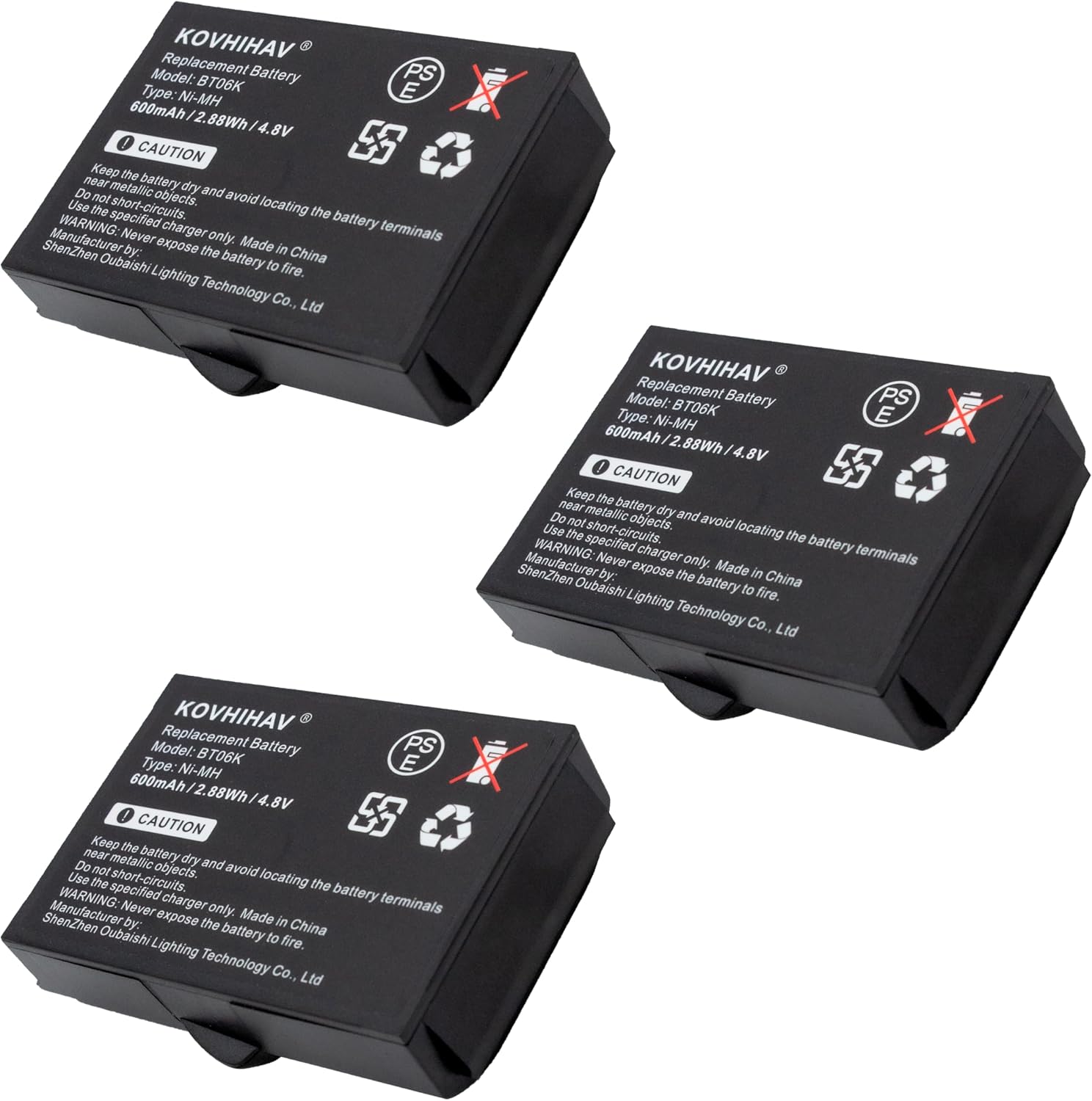 (3-Pack) Replacement Battery for IKUSI BT06K 2303692 TM70/1/2 RAD-TS RAD-TF transmitters T70-1/2 600MAH
