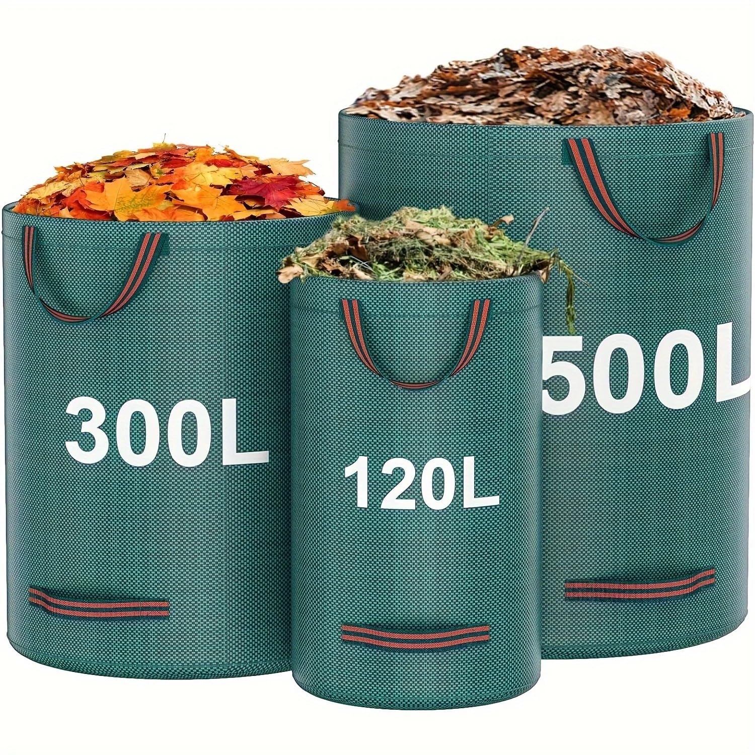 Bolsa de basura jardín resistente, reutilizable con asa, para recoger hierba residuos vegetales Bolsa para hojas