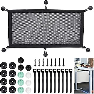 Under Desk Cable Management Net for Sit Stand Desk, Privacy Mesh Cable Manager,Flexible Under Desk Wire Net Large Capacity Cord Organizer Net,Cord Management Solution (23.6X11.8 Inches)