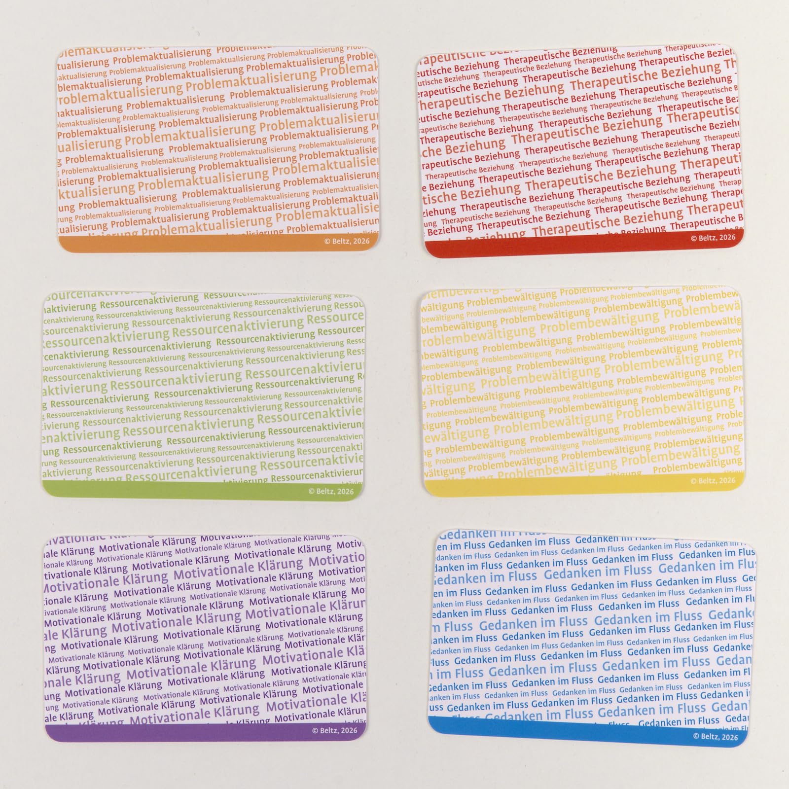 Gedanken im Fluss: Mehr Kreativität in Therapie und Beratung. 100 Karten für neue Antworten auf wichtige Fragen. Kartenset mit 12-seitigem Booklet in stabiler Box, Kartenformat 5,9 x 9,2 cm