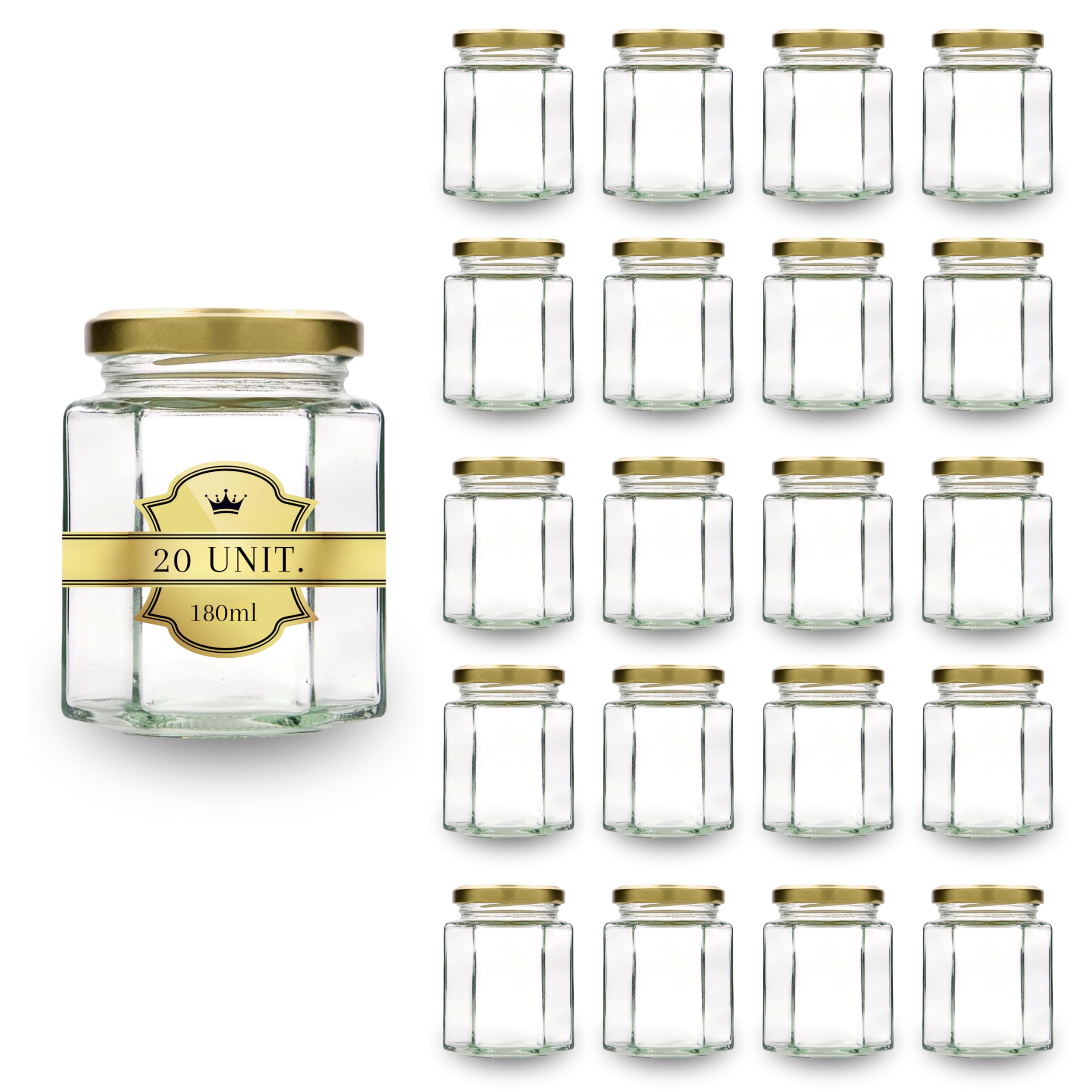 Espirito Rebelde - Tarro de miel hexagonal con tapa de 180 ml, ideal para la conservación de miel, mermelada, especias, yogur