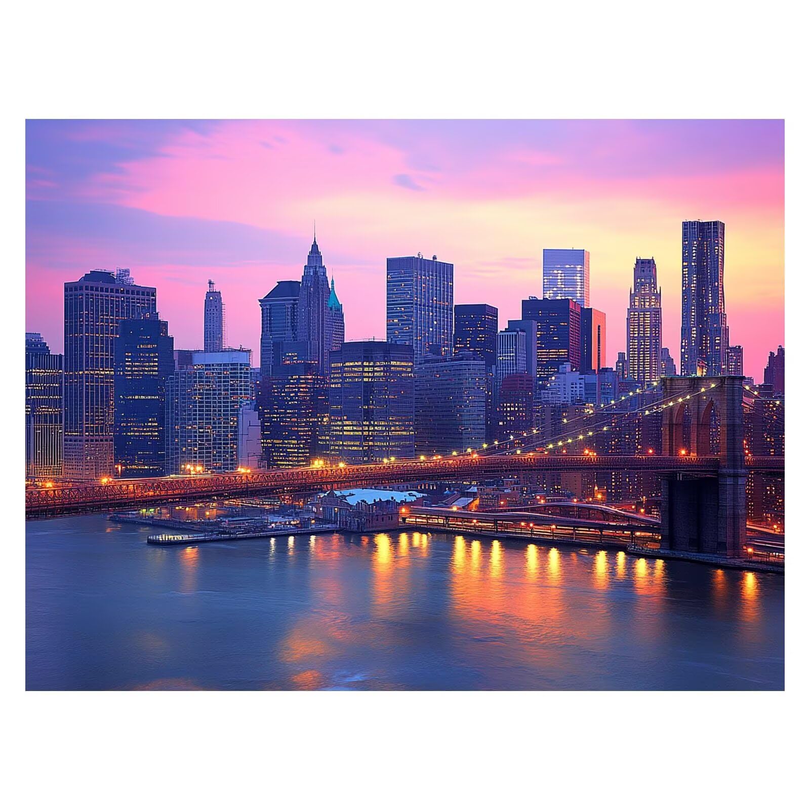 Malen Nach Zahlen Erwachsene New York Leinwand 70x95cm ZSHS-2358 | Diy Set Erwachsene mit Acrylfarben Set Pinselset Farbenfrohe Leinwand Stadt für Deko Wohnzimmer Geschenke für Frauen