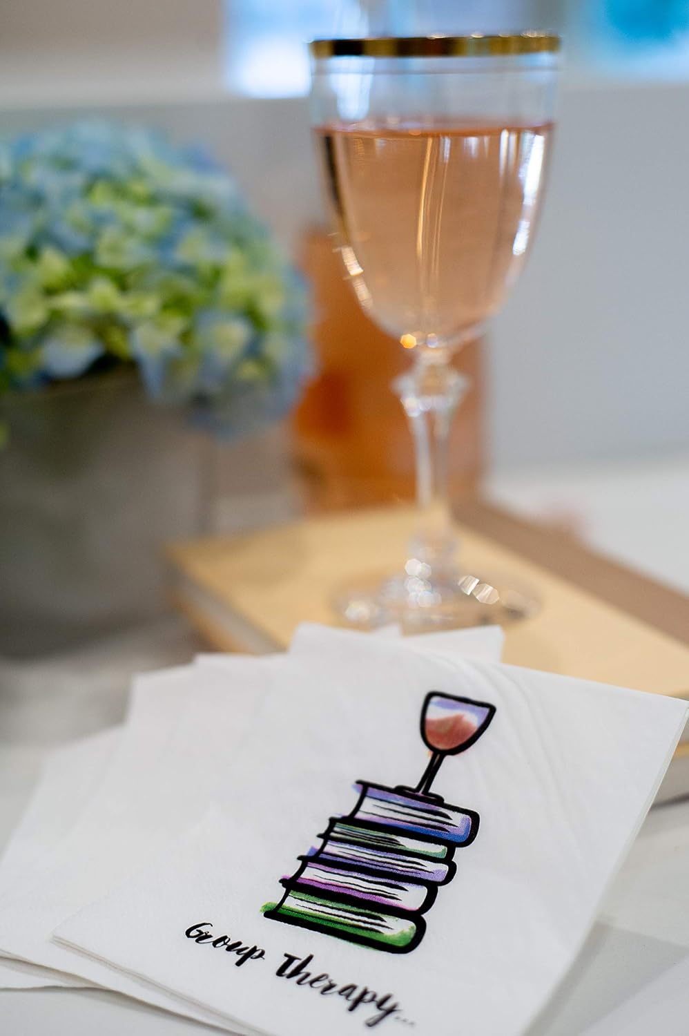 30 Pk, "Group Therapy" Paper Cocktail Party Napkins for Book Clubs