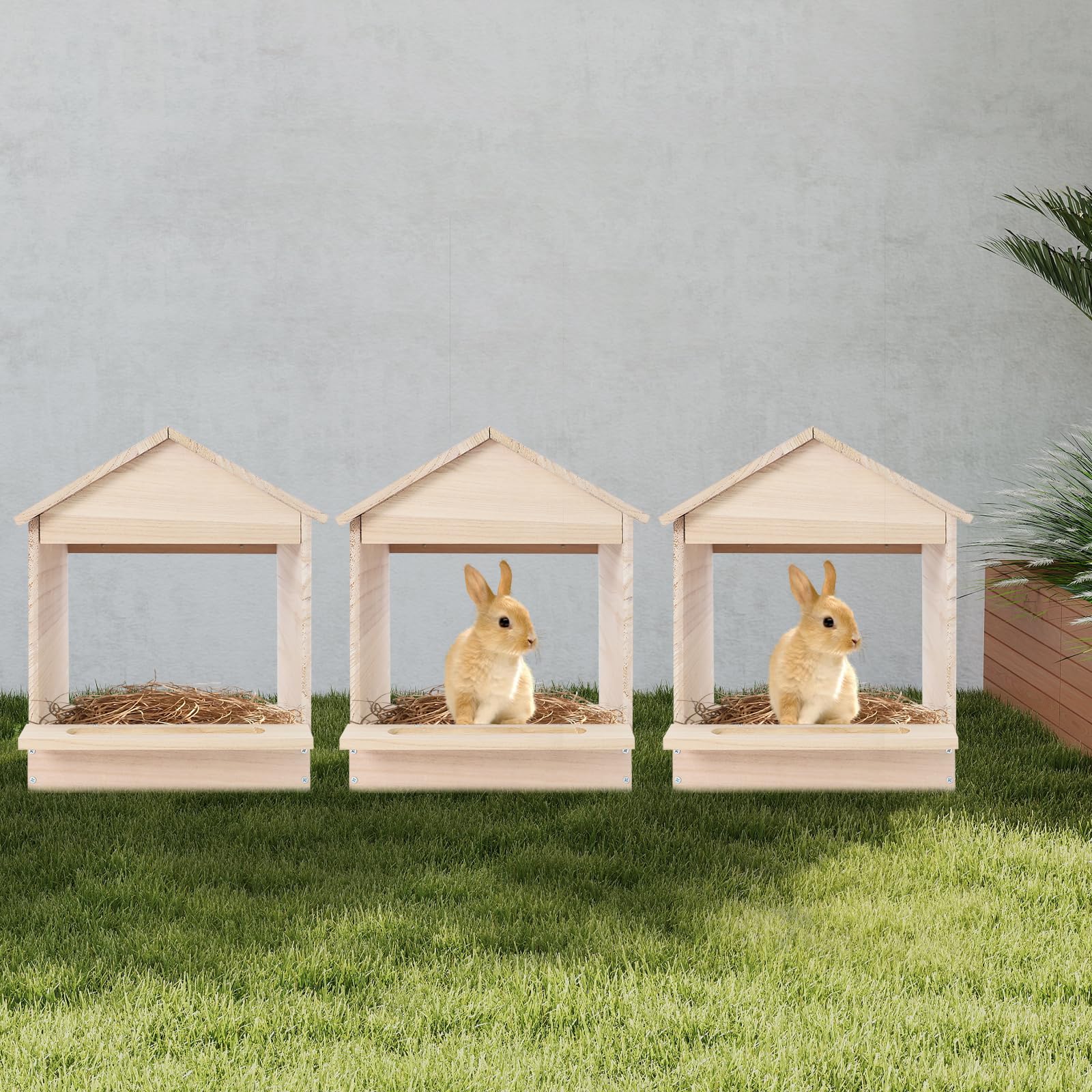 Nido per polli, set da 3 pezzi, in legno, 30,5 x 29 x 38 cm