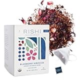 Rishi Tea Blueberry Hibiscus Herbal Tea - Organic, Caffeine Free Sachet Bags, Sweet & Tangy with Antioxidants, Enjoy Hot or Iced - 15 Count (Pack of 1)