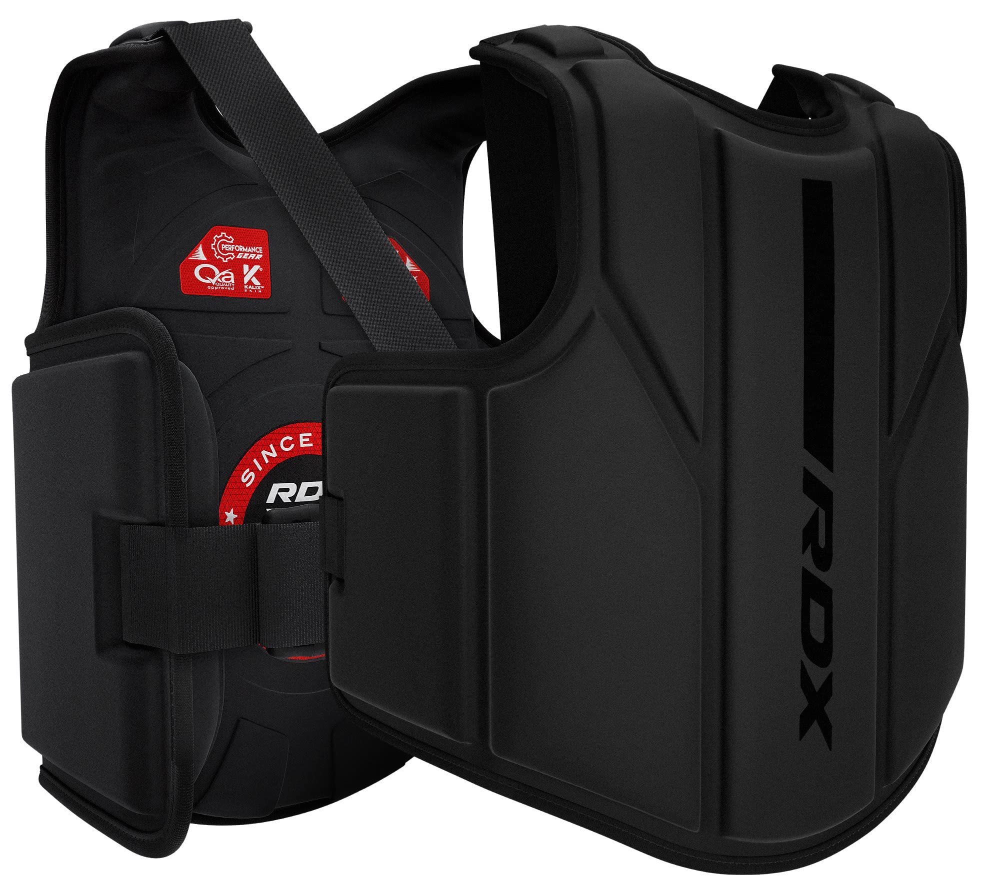RDX Protector de Pecho Maya Hide Cuero Acolchado Ajustable para Muay Thai, Artes Marciales, Kickboxing