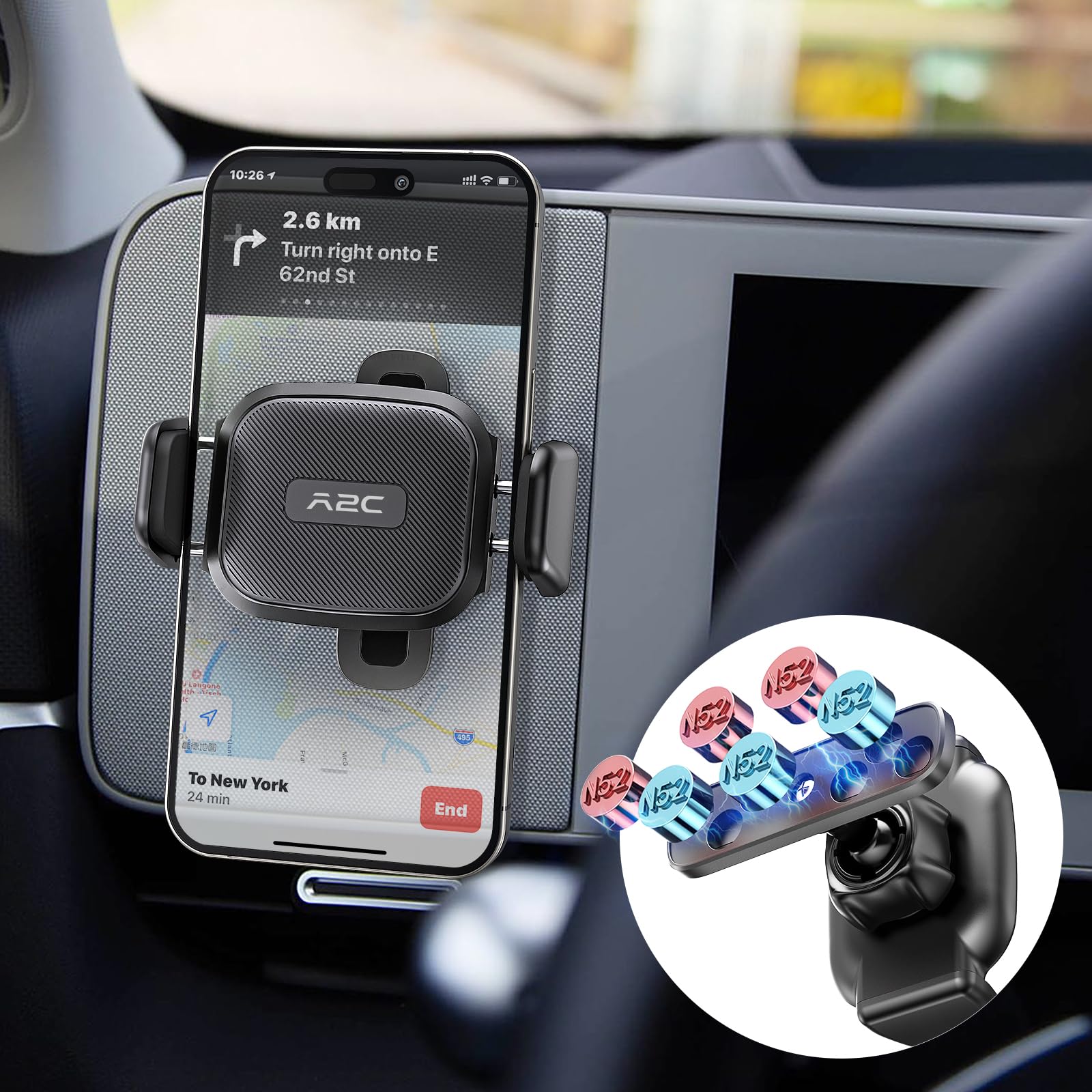 A Car Phone Holder Mount For Hyundai Ioniq 5, Magnetically - View #3