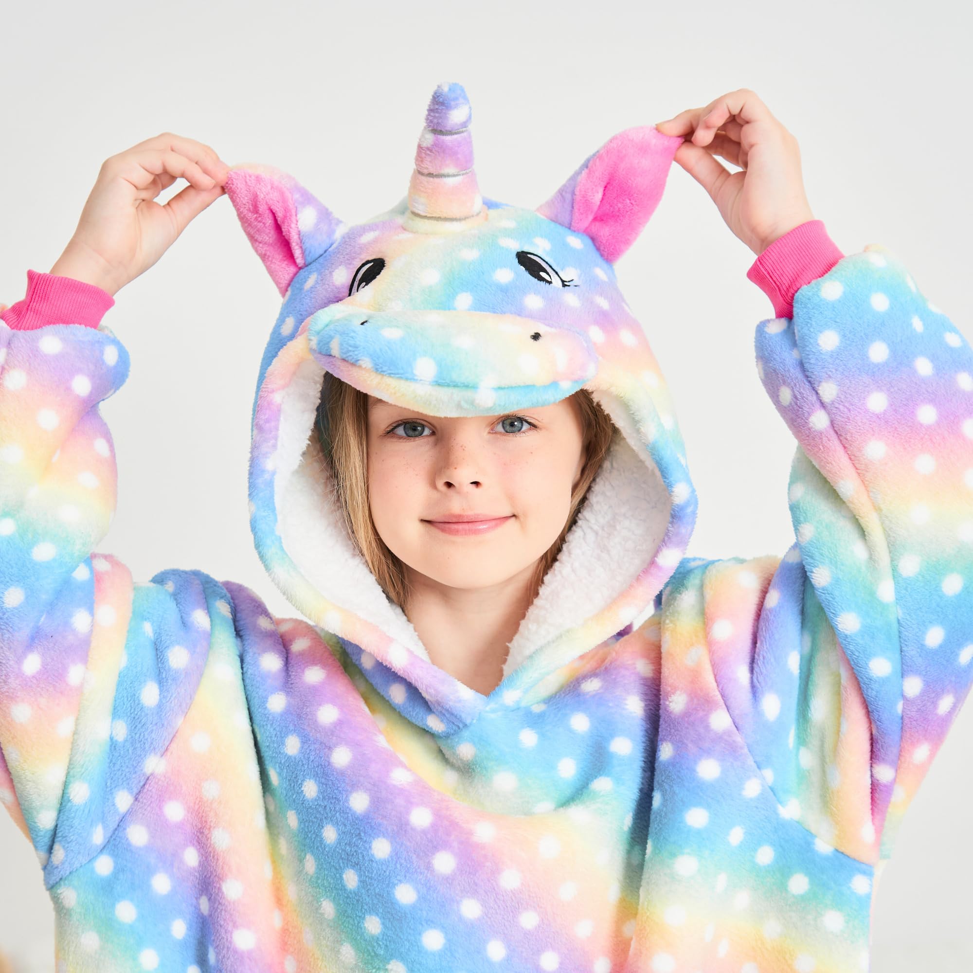Sudadera con Capucha de Unicornio para Niñas, Sudadera con Capucha de Gran Tamaño para Niños