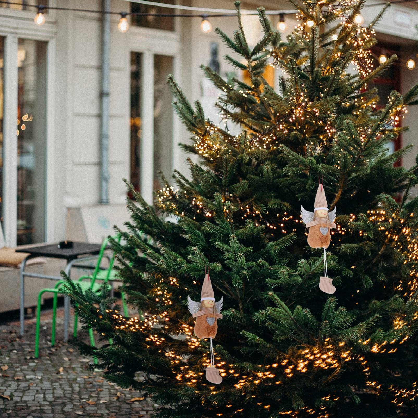 PRETYZOOM 4 Juegos Colgante Ángel De Navidad Batería De Luces De Hadas Adornos Muñecos Navideños Christmas Tree Decoración del Árbol De Navidad Colgante De Árbol De Navidad 6 Piezas * 4