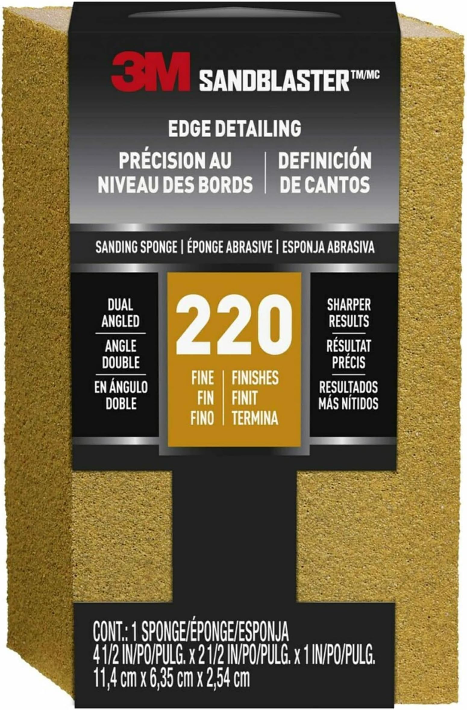 3M SandBlaster Dual Angle Sanding Sponge 4.5 in. x 2.5 in. x 1 in., 1/Pack