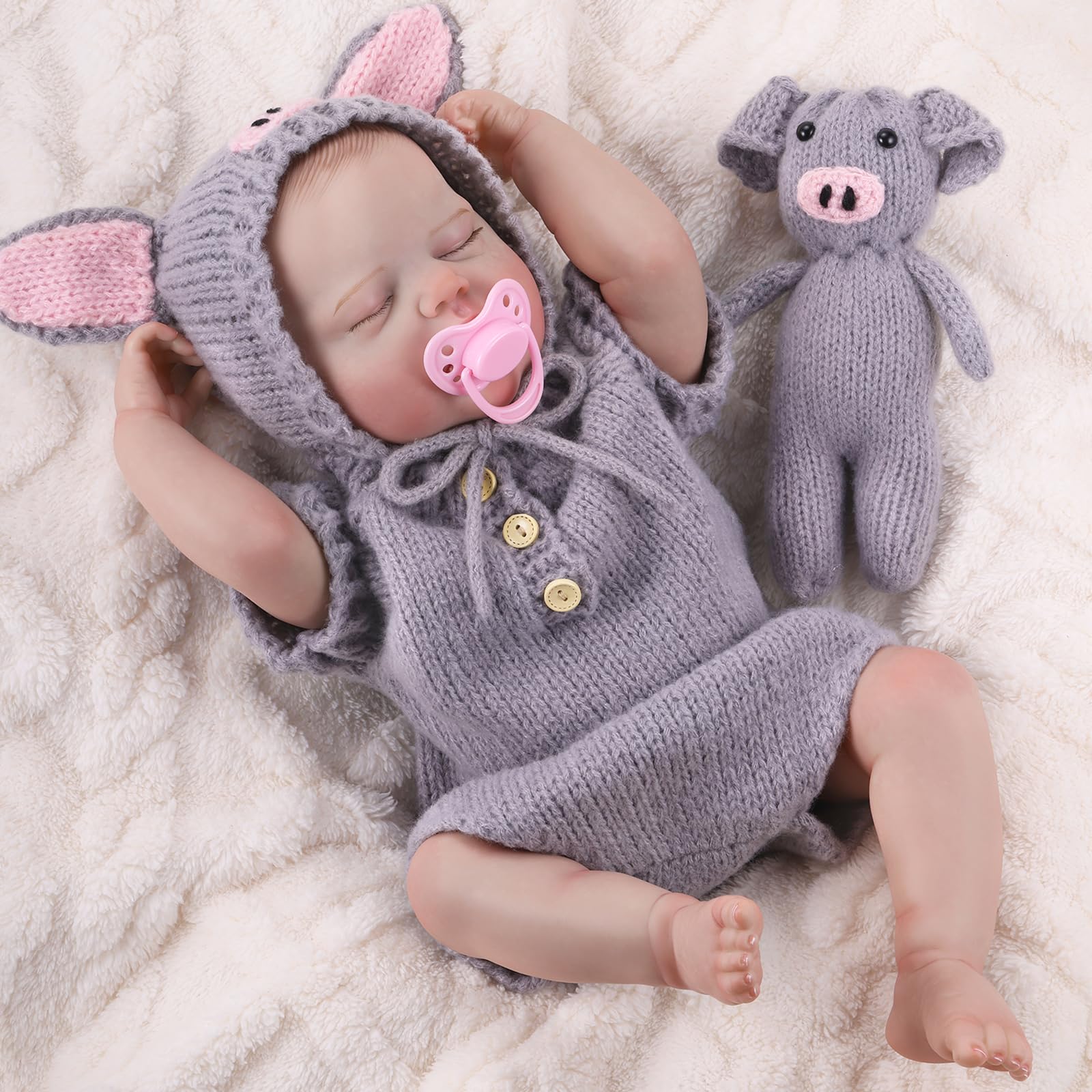 GAGAKU Reborn Mädchen Baby Puppe, 45 cm Lebensechte Babypupp