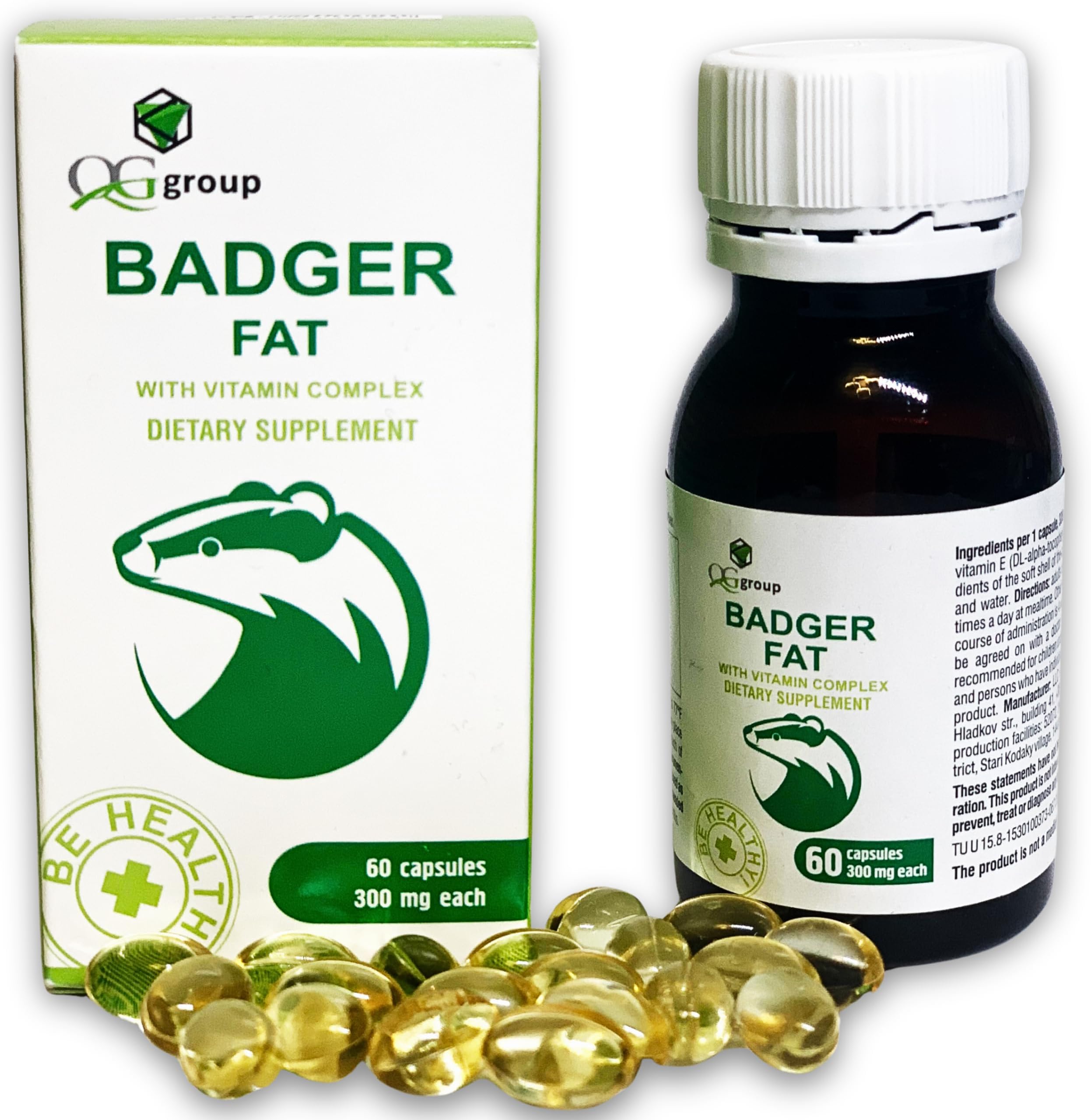 Analog Sustamed Badger Fat Natural Source of Polyunsaturated Fatty Acids - 60 Capsules