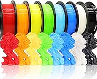 Vista 1 de Paquete de filamento de impresora 3D de 1,75 mm de Bblife, 8 carretes de colores populares: negro, blanco, rojo, azul, amarillo, naranja, verde azul