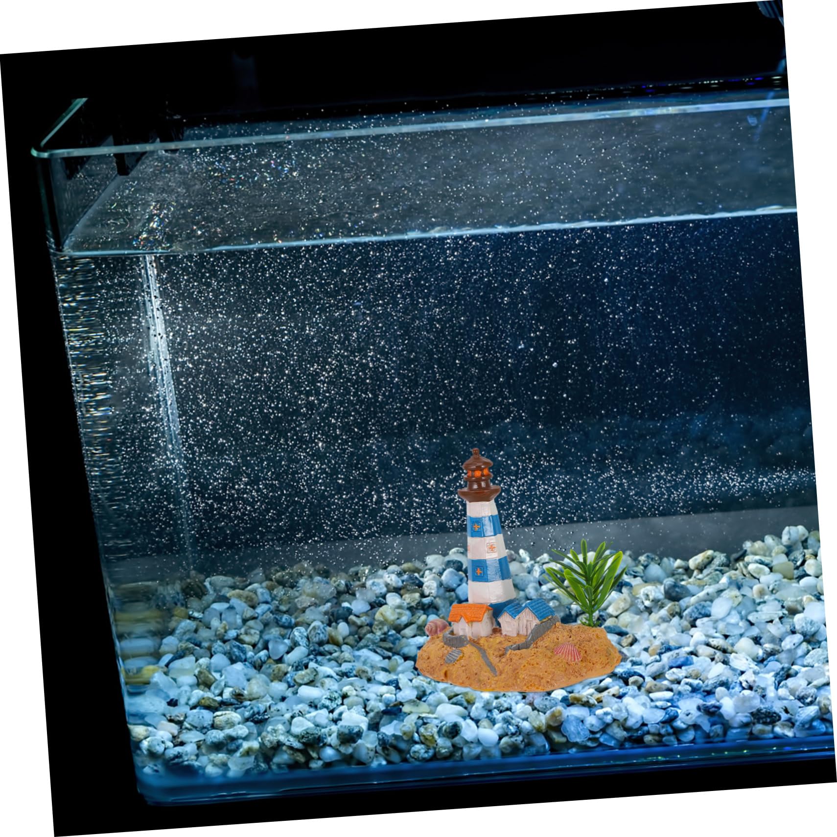 PRETYZOOM 5 Piezas Adornos de Acuario decoración del Faro del Patio Cueva de Decoraciones de Acuario Decoración Acuario Adorno Acuario decoración del jardín Faro Micro Paisaje Resina