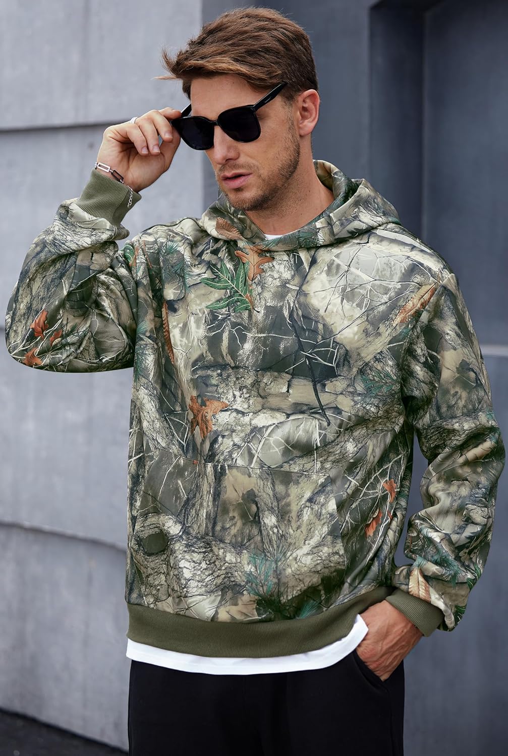 Men's Camo Hoodie Forest Print Midweight Soft Casual Hooded Pullover with Pocket (S-XXL) - Image 4