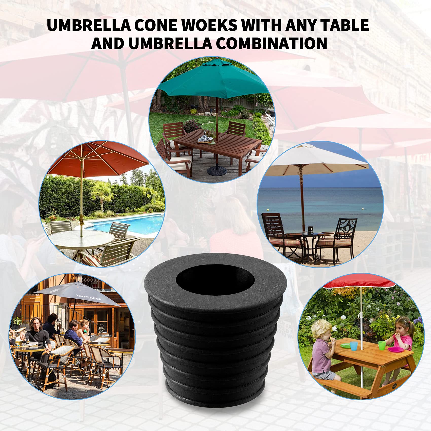 Buy PAGOW Umbrella Cone Wedge, Parasol Base Stand, 1.5 Inch Patio Table