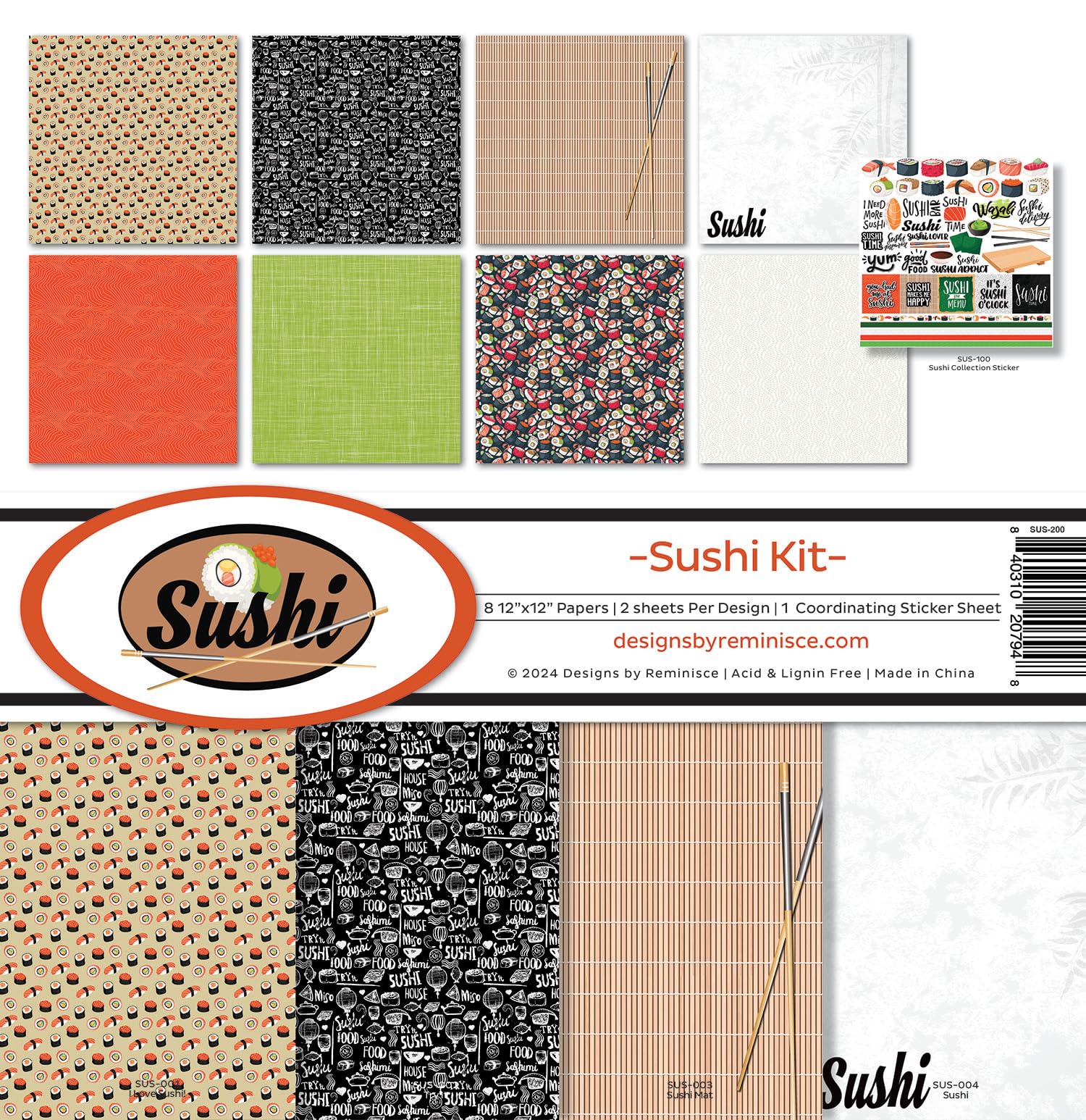 Reminisce Sushi Scrapbook Collection Kit